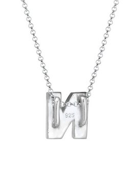 Elli Kette mit Anhänger Buchstabe N Initialen Trend Minimal 925 Silber, Buchstabe
