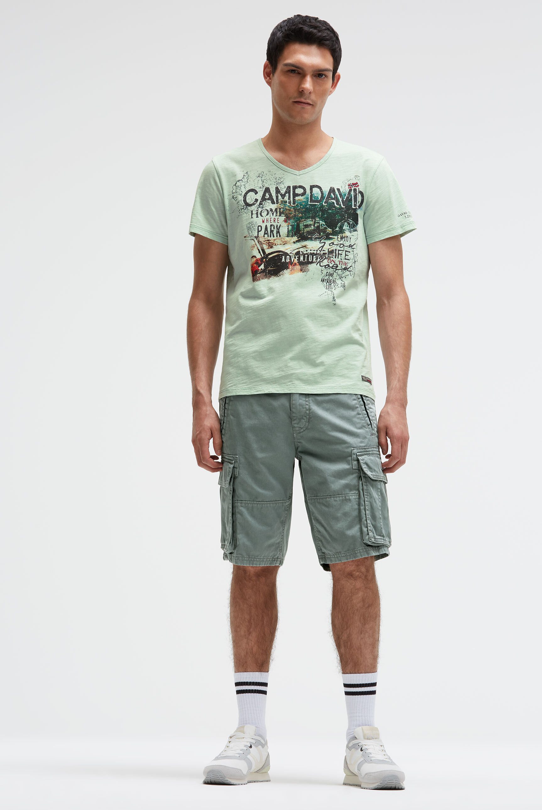 CAMP DAVID V-Shirt aus Baumwolle