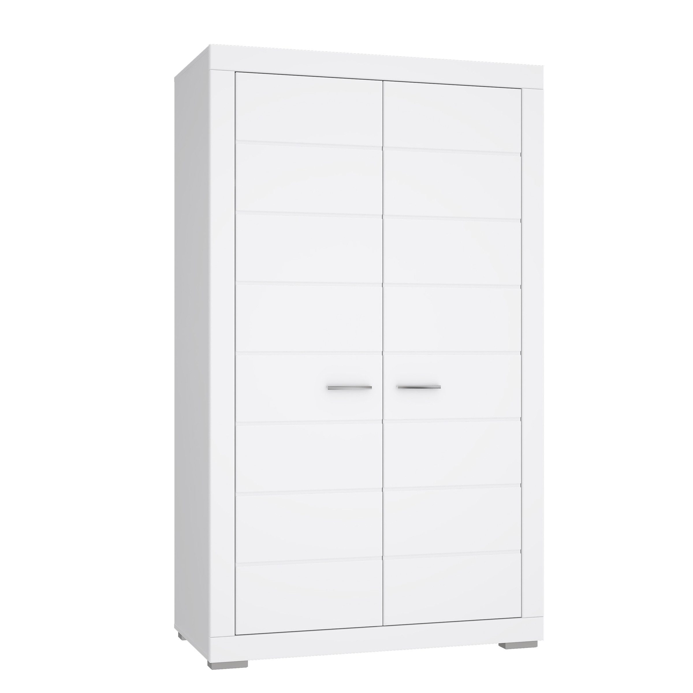 freiraum Kleiderschrank SNOW 2 Türen, 1 Stange, 1 Boden, in weiß - 116x198,5x59,3cm (BxHxT)