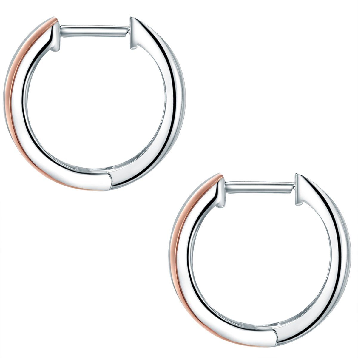 Lulu & Jane Paar Creolen silber/roségold, Sterling Silber