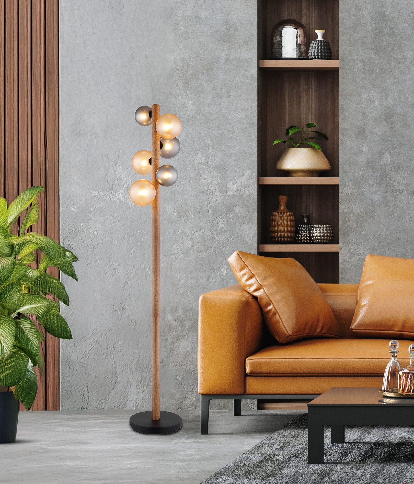 GLOBO LIGHTING Stehlampe RIHA, ohne Leuchtmittel, Stehlampe Wohnzimmer Schlafzimmer Flur Design-Leuchte