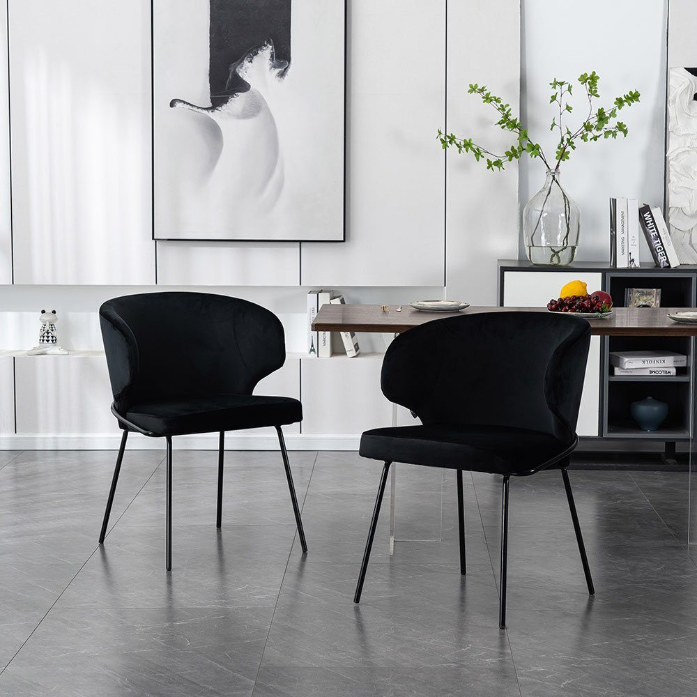 HOME DELUXE Esszimmerstuhl Samt Stuhl Beige günstig online kaufen