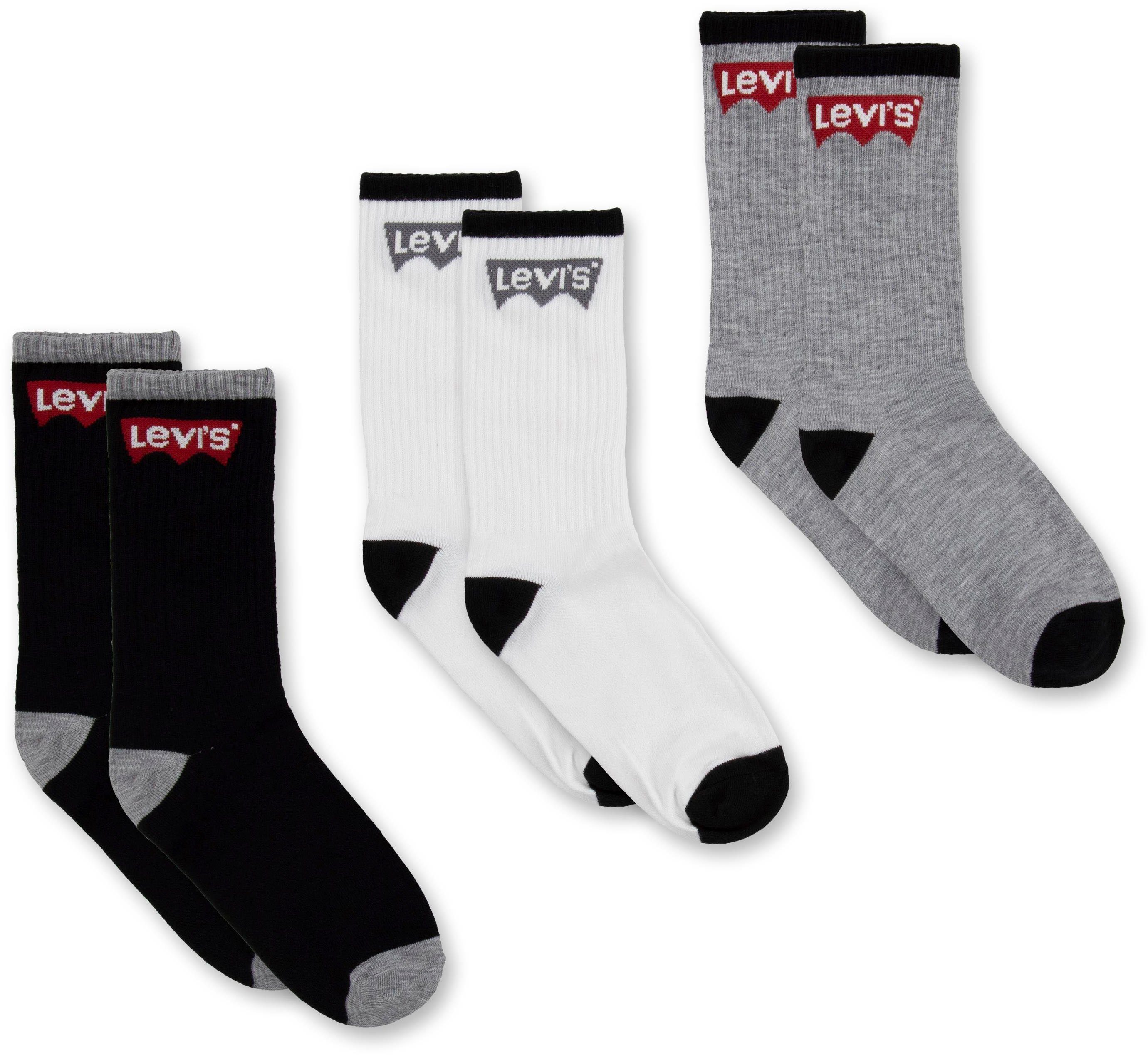 Levi's® CUT for black-white-grey BOYS Socken (3-Paar) 3PK Kids BATWING REGULAR