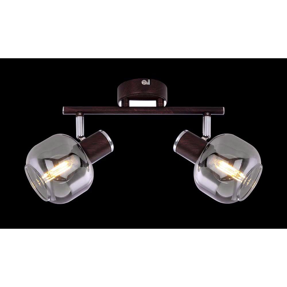 nicht Bronze Glas Lampe Leuchtmittel etc-shop Wohn Deckenspot, LED Chrom Leuchte Decken Metall inklusive, Beweglich Spots