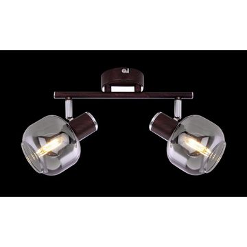 etc-shop LED Deckenspot, Leuchtmittel nicht inklusive, Decken Lampe Leuchte Metall Bronze Chrom Glas Spots Beweglich Wohn