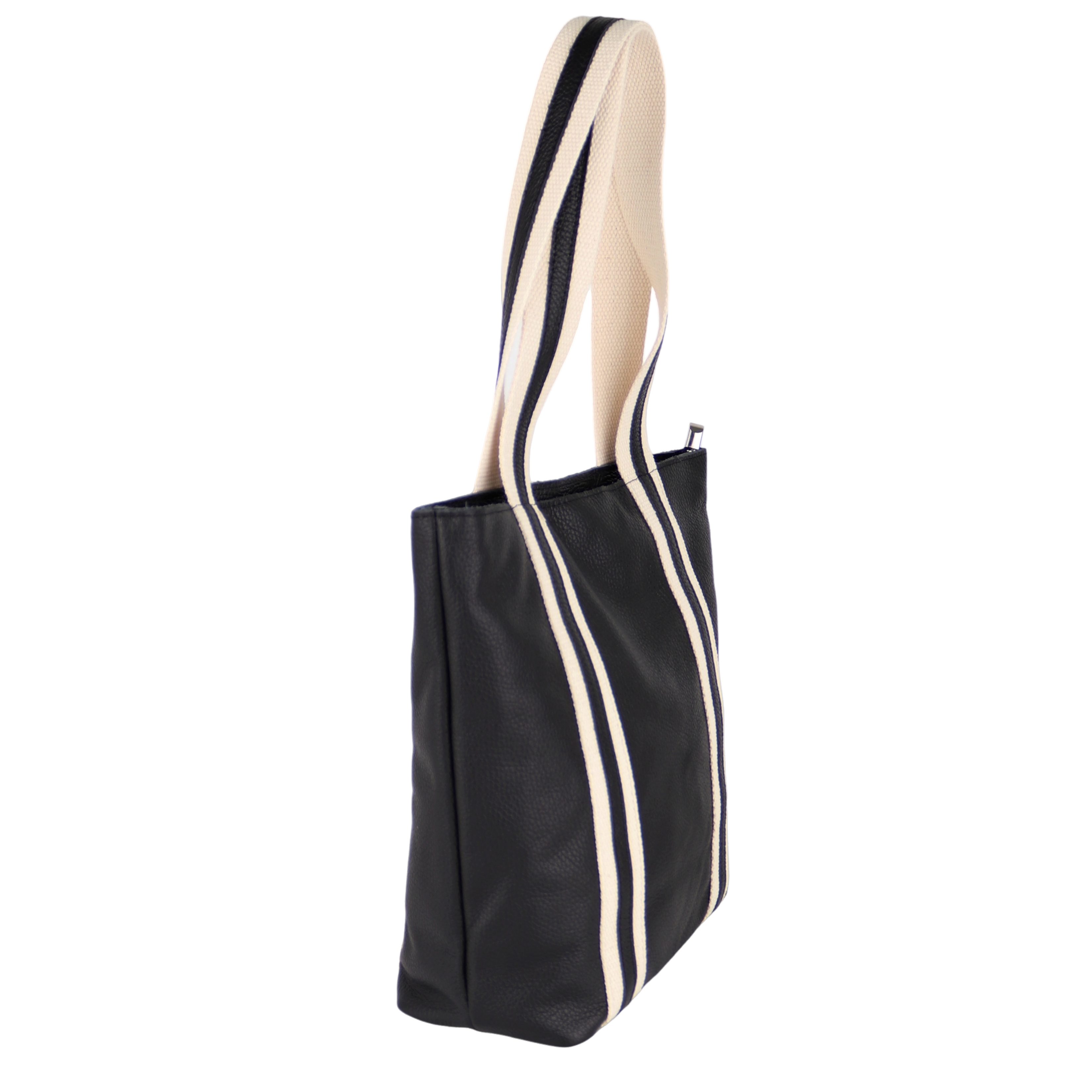 MIRROSI Shopper aus Echtleder, Made in Italy, Shopper Tasche, Tragetasche (30x35x12cm) mit Stauraum A4 Ordner