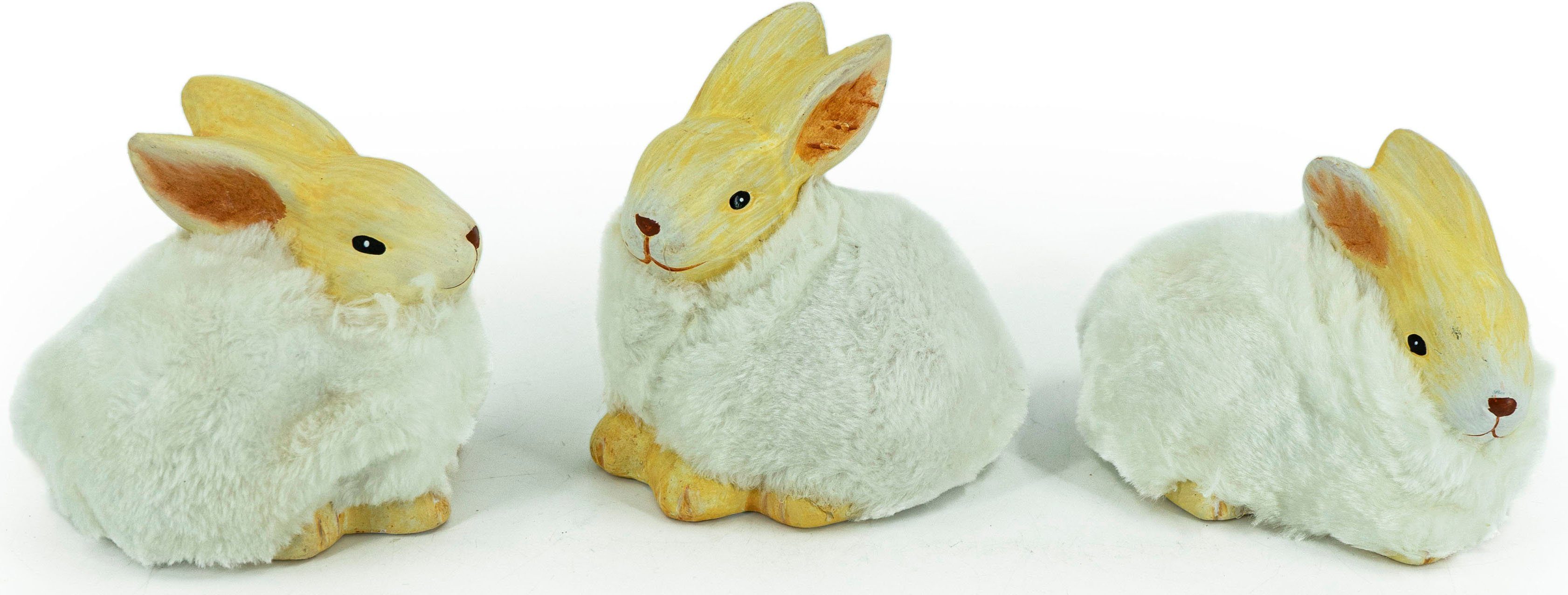 mit Kunstfell NOOR (Set, Hasenpaar Osterhase LIVING Osterdekoration Dekohase St), 3