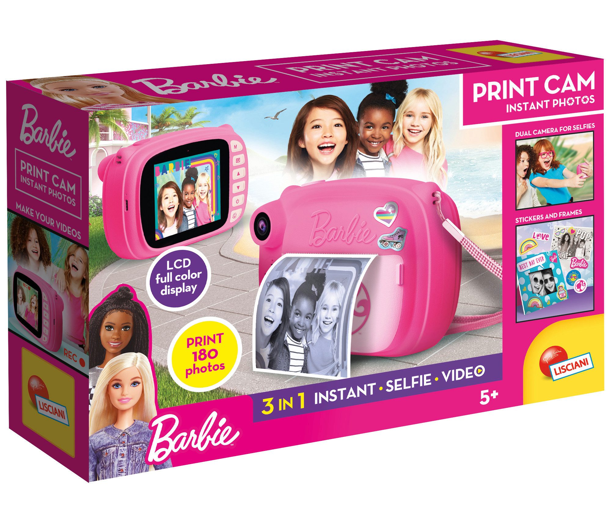 Lisciani Barbie Print Cam Sofortbildkamera Kamera Kinderkamera