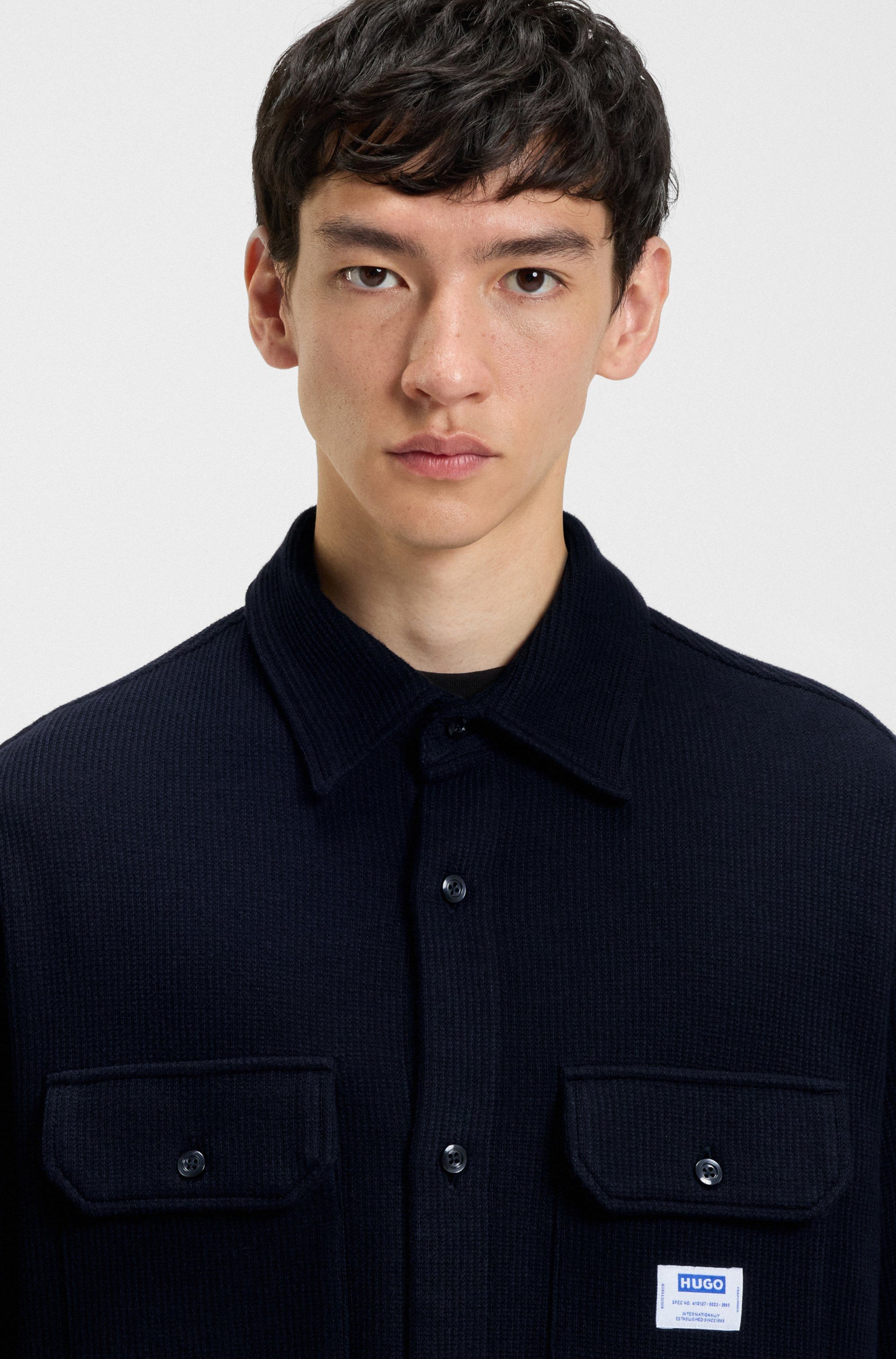 HUGO Langarmhemd Ekynone Oversize Fit