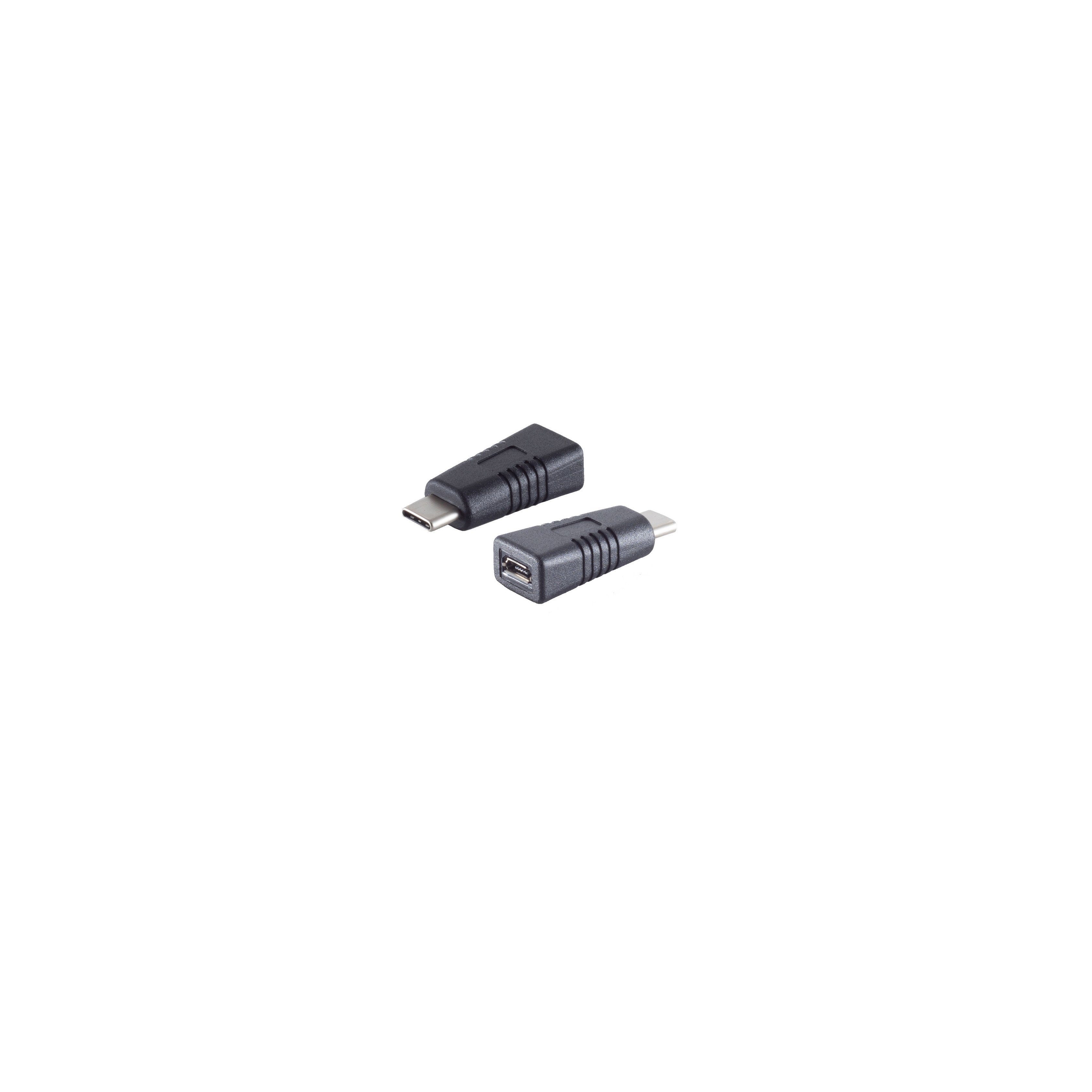 Kabelbude.eu Adapter, USB 3.1 C Stecker/ USB 2.0 MICRO B Buchse USB-Adapter