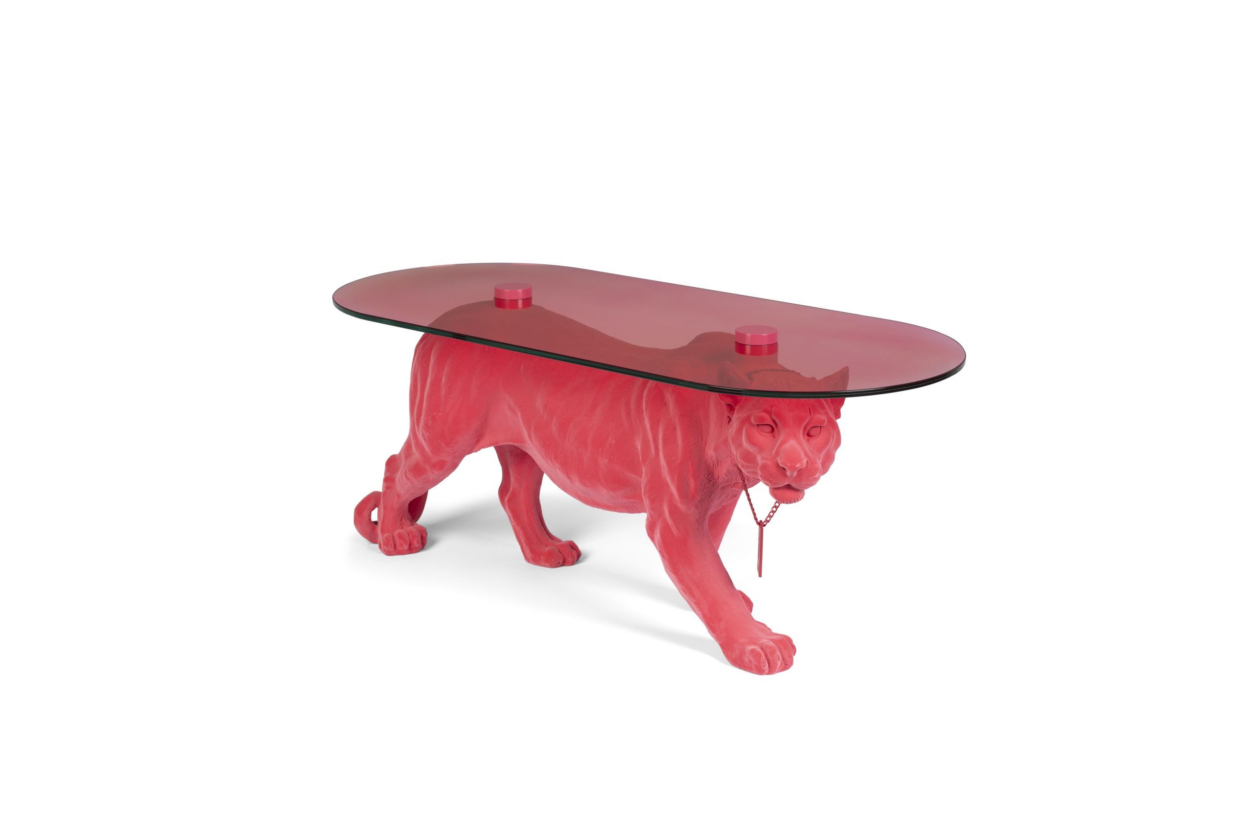 Bold Monkey Beistelltisch Retro Beistelltisch Couchtisch Dope As Hell Panther Rauchglasplatte