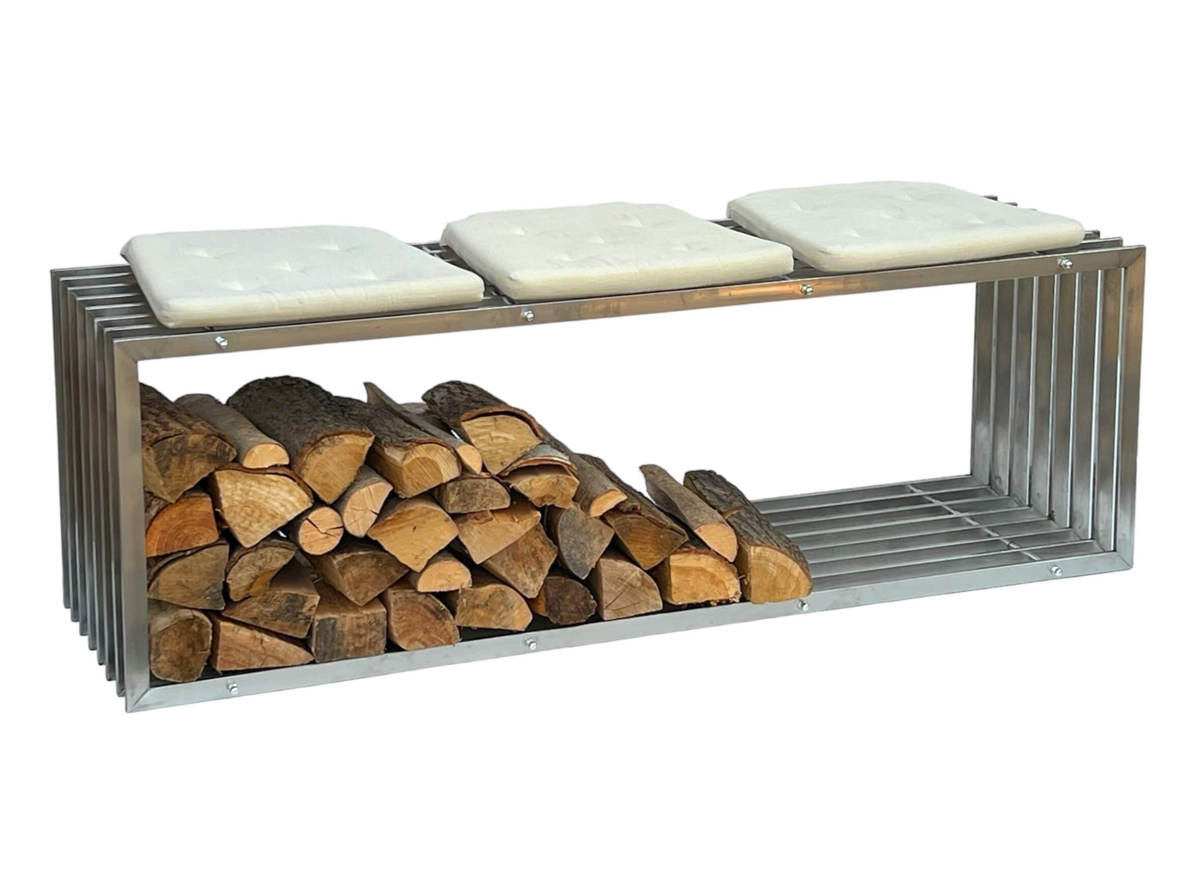 DanDiBo Kaminholzregal Innen Edelstahl Metall Kaminholzständer 150 cm