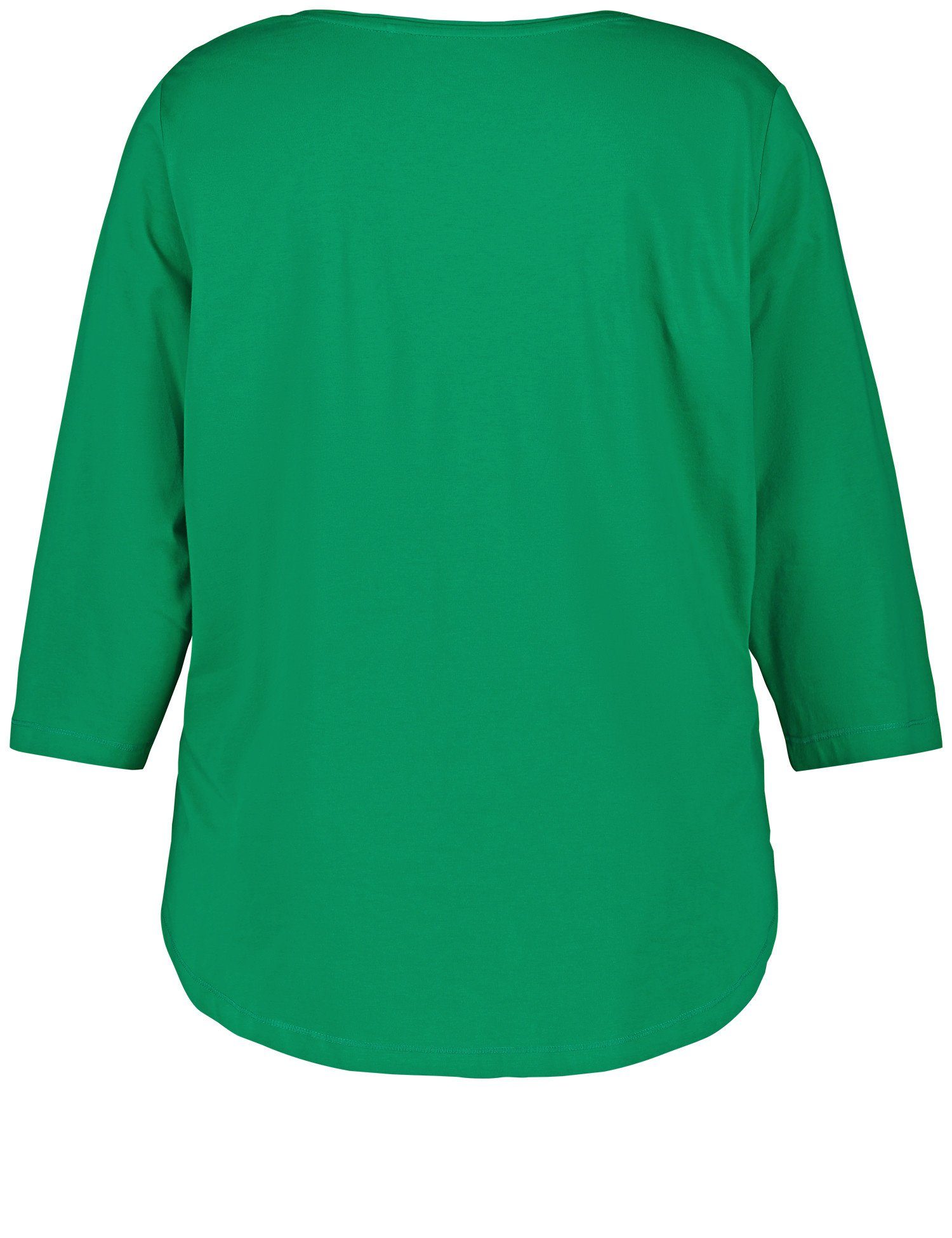 3/4-Arm-Shirt Green 3/4 gemustert Arm Shirt mit Samoon Montana Frontprint