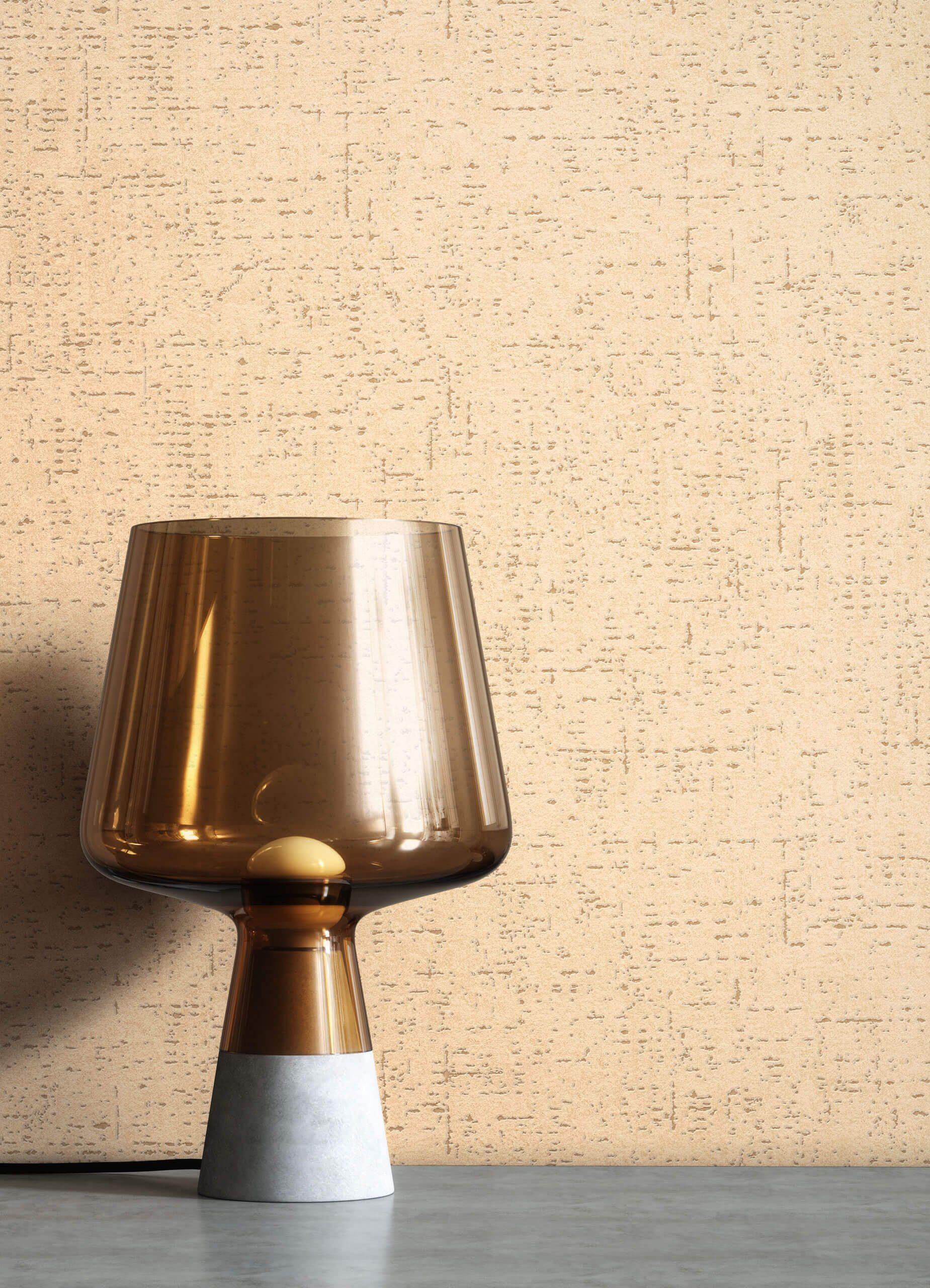 Newroom Vliestapete, Beige Tapete Uni Beton günstig online kaufen