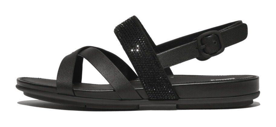GRACIE CRYSTAL LEATHER STRAPPY BACK-STRAP SANDALS Sandale