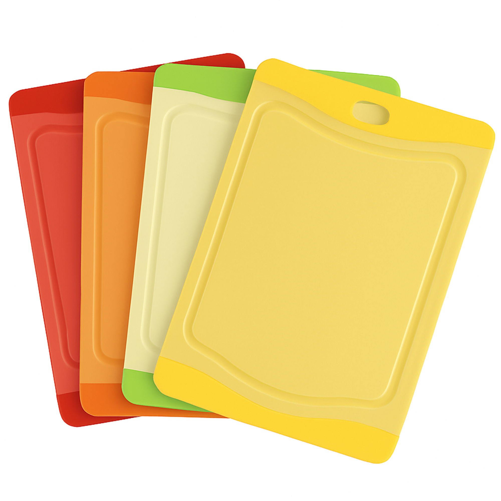 STONELINE Schneidebrett, PP / Kunststoff, (4-St), hygienisch, rutschfest, mit Saftrille und Softtouch-Oberfläche