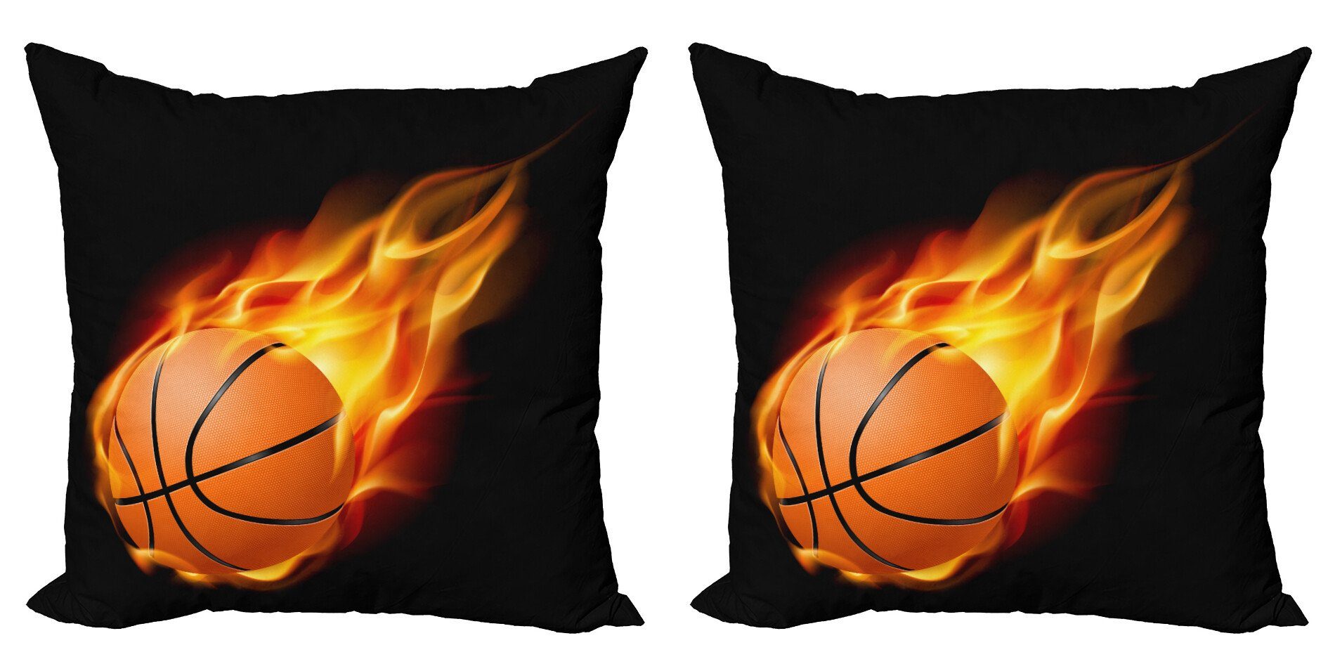 Kissenbezüge Modern Accent Doppelseitiger Digitaldruck, Abakuhaus (2 Stück), Sport Basketball Feuer schießen