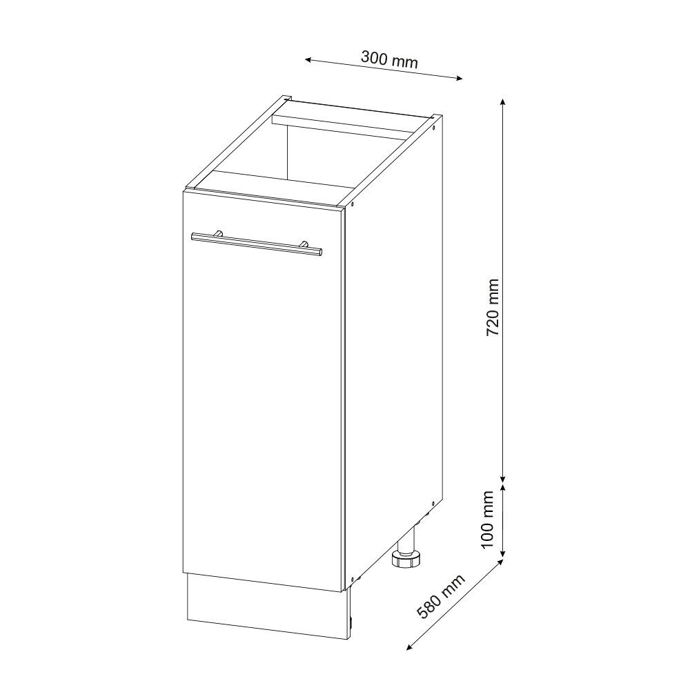 Vicco Unterschrank Apothekerschrank Grün Weiß 30 cm Weiß FAME-LINE | Landhaus Grün-Gold Weiß