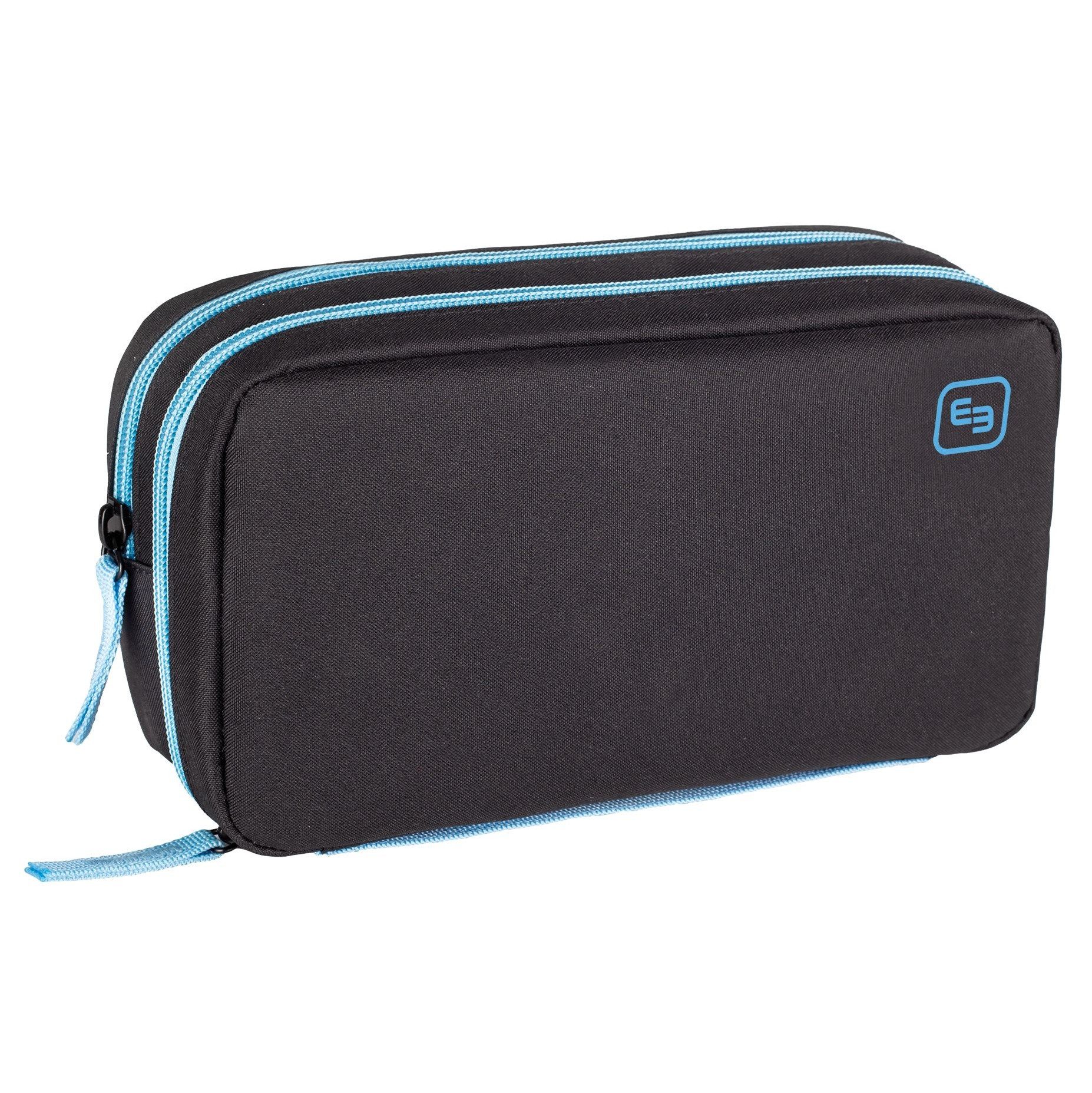 Elite Bags Aufbewahrungstasche Elite Bags DIABETIC'S XL Diabetikertasche schwarz-hellblau (Insulin-Tasche, 1-tlg., inkl. GEL Kühlpad), geschütztes, thermoisoliertes Insulin-Fach mit Platz für GEL Kühlpad