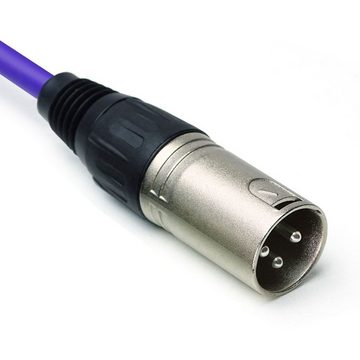 keepdrum Mikrofonkabel 6m Lila Audio-Kabel, XLR, 4 Stück