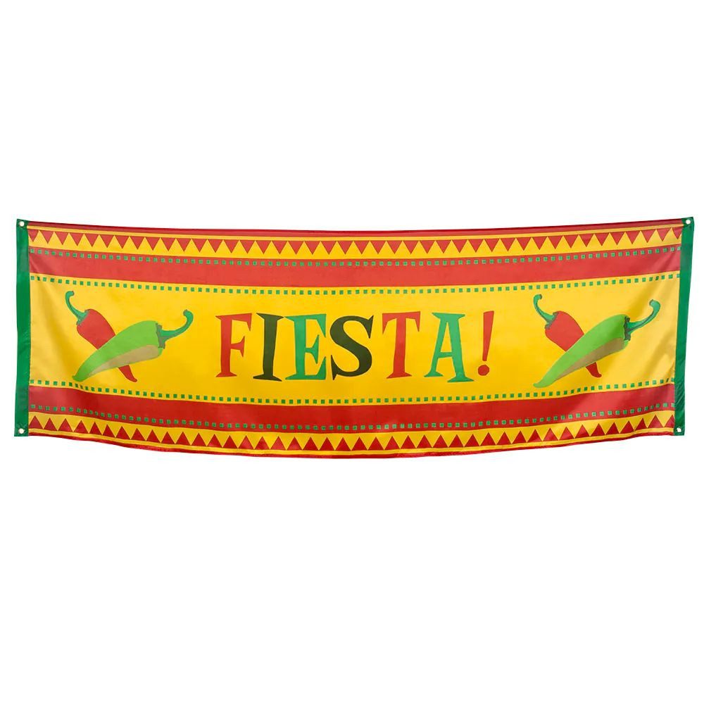 Boland Kostüm Polyester Banner Fiesta 74x220 cm Partydeko Mexiko Mottoparty Zubehör, Mit Ösen zum einfachen Aufhängen - Handwäsche, wieder verwendbar