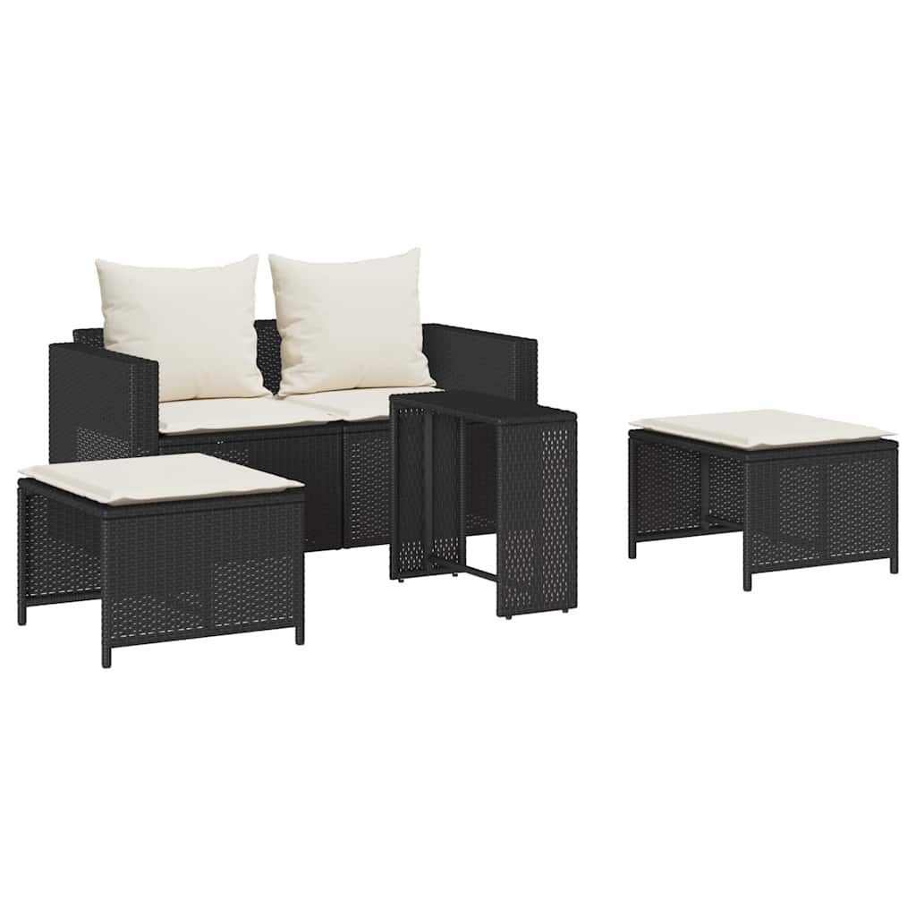 vidaXL Loungesofa 5-tlg. Garten-Sofagarnitur Kissen Stapelbar günstig online kaufen