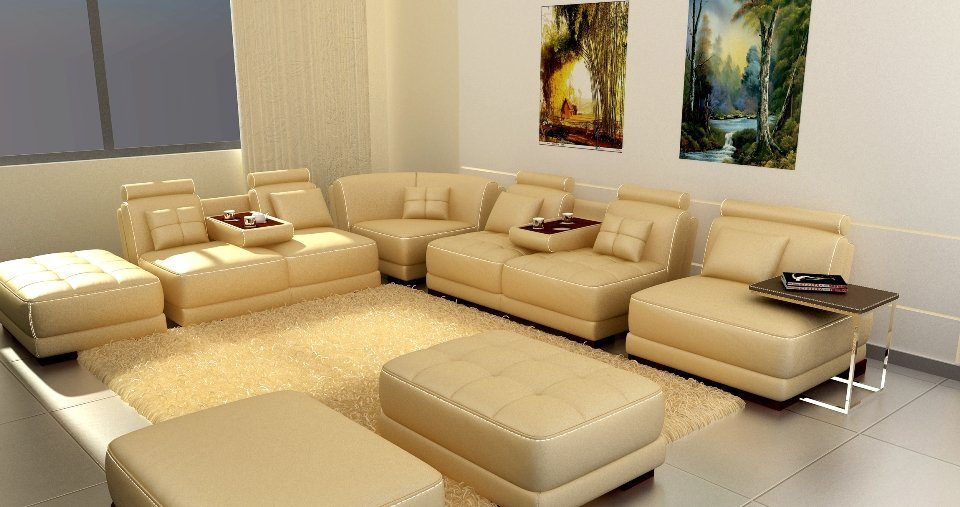 Design moderne Ecksofa Beiges Couch Neu, Ecksofa in Made JVmoebel luxuriöses Europe