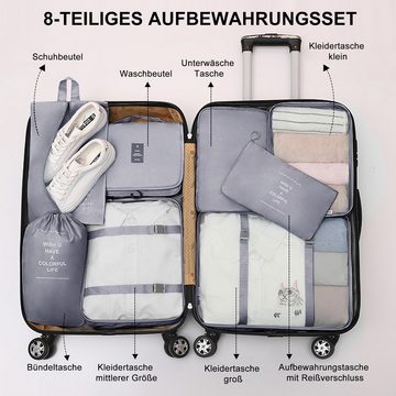 CALIYO Kofferorganizer 8-Tlg Kofferorganizer Koffer Organizer,Wasserdichte Packing Cubes (8-tlg), für Urlaub und Reisen, Packwürfel Set Reise Würfel