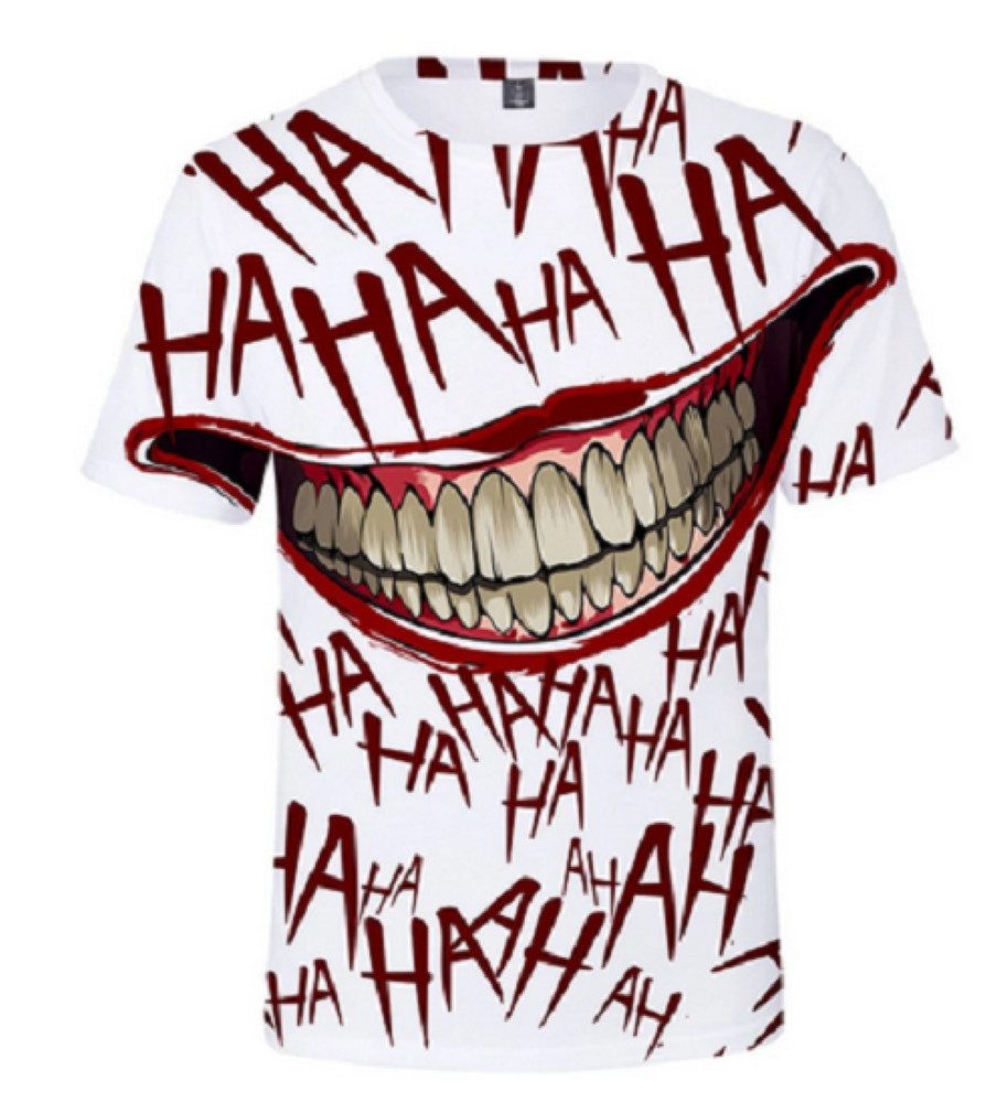 T-Shirt 3D-Druck T-Shirt (Unisex) - Halloween/Horrorclown Gruseliges Lachen