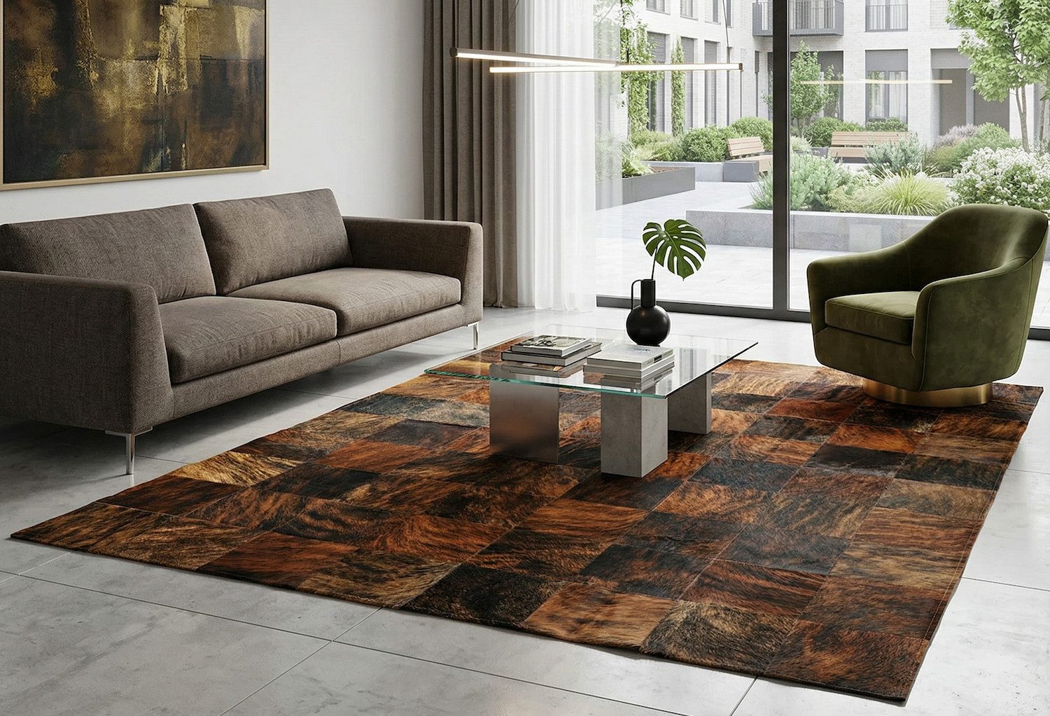 KUHFELL online & NOMAD Fellteppich PATCHWORK KUHFELL TEPPICH 160 x 200 cm IN DIVERSEN FARBEN, echtes Fell