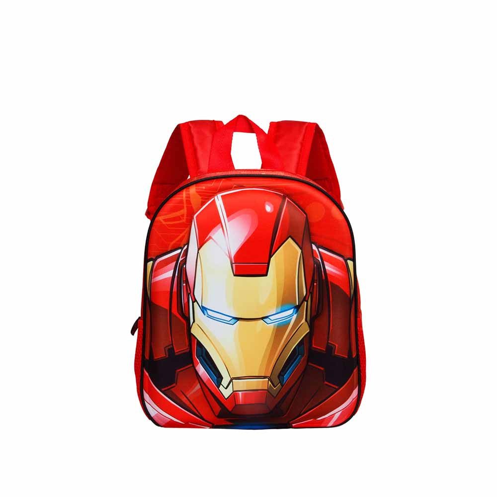 Karactermania Kinderrucksack Marvel Iron Man 3D Rucksack Vorschulrucksack Kindergarten, 3D-Frontrelief