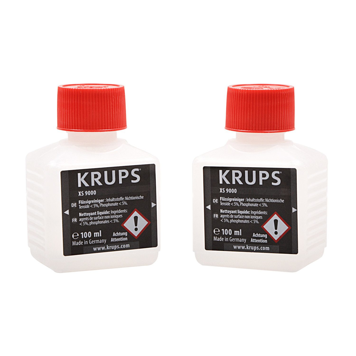 Krups XS900010 2x100 ml Flüssigreiniger (für Milch-Systeme in Kaffeevollautomaten)