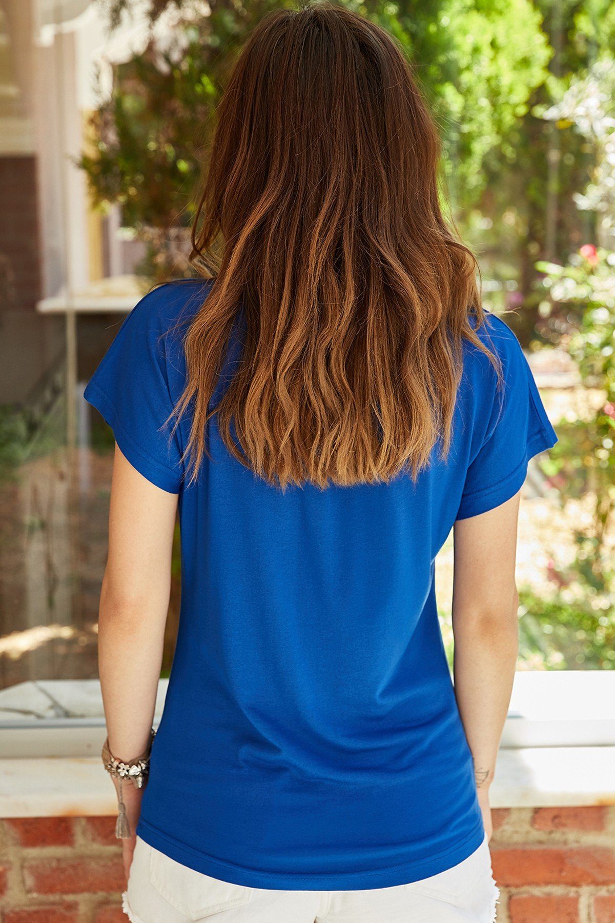 Jumeon T-Shirt M Viskose Lycra / %5 XHN, X7154 Sax.,Blau, Größe %95 damen