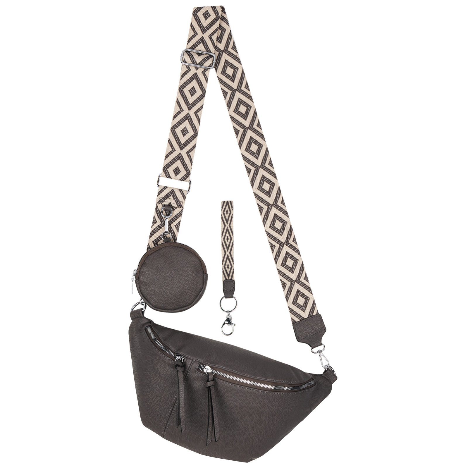 Gürteltasche Bauchtasche Umhängetasche Crossbody-Bag Kunstleder Italy-Design