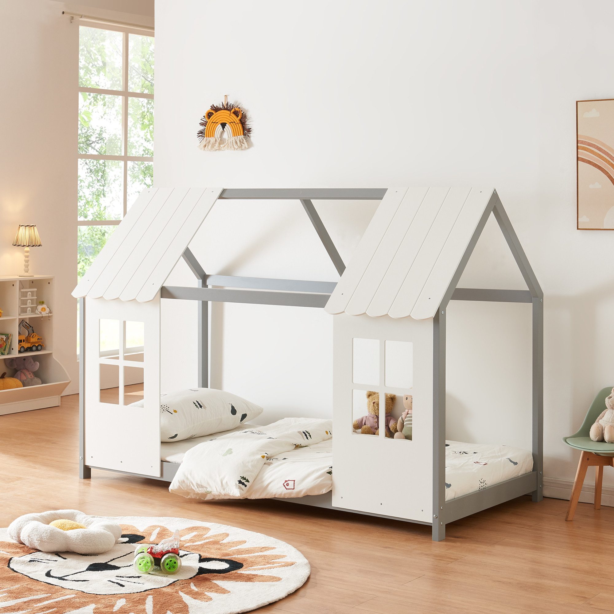 en.casa Kinderbett, »Tostedt« Halboffenes Design 90x200cm günstig online kaufen