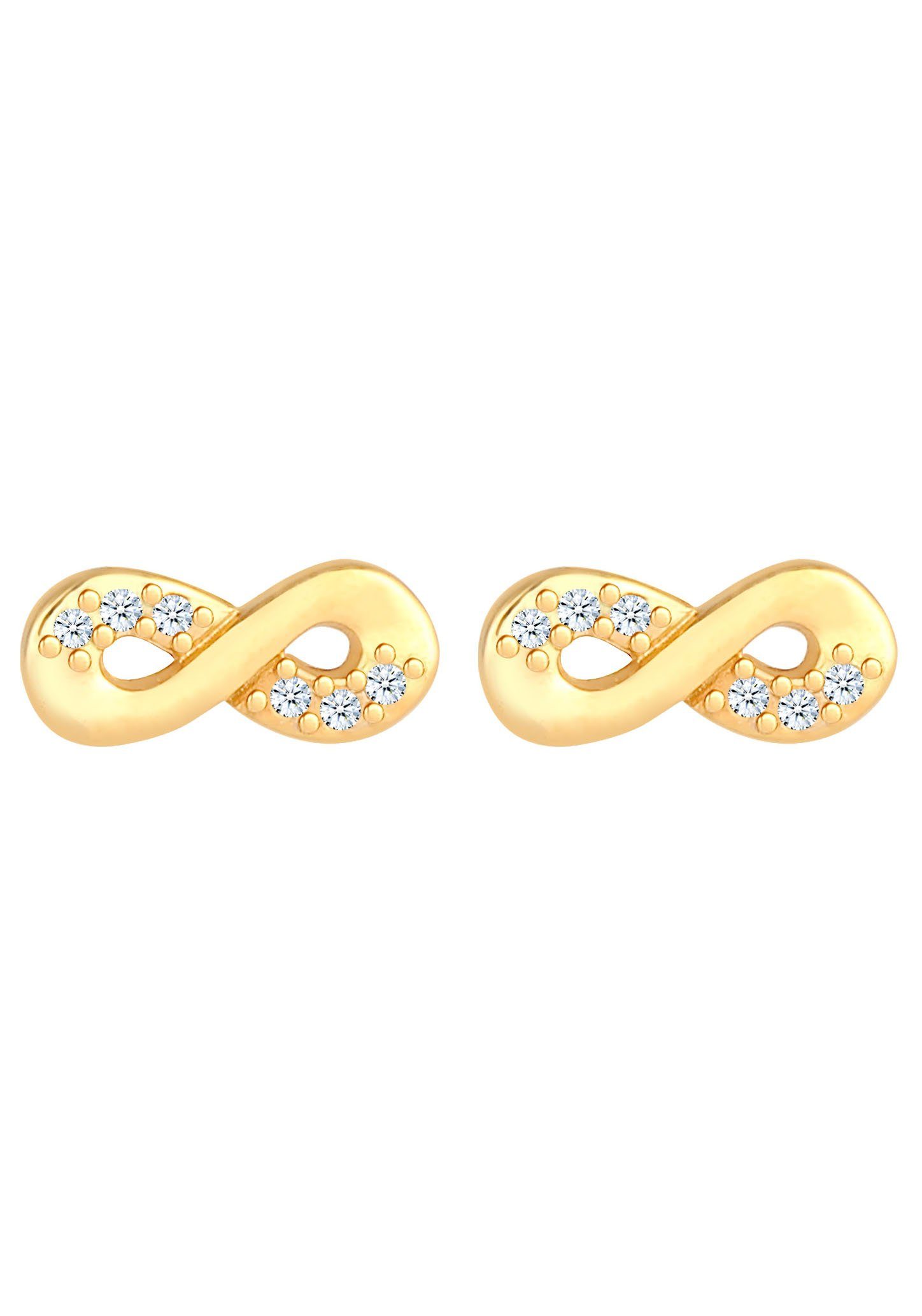 Damen Schmuck Elli DIAMONDS Paar Ohrstecker Ohrringe Infinity Diamant Liebe, 0308440520