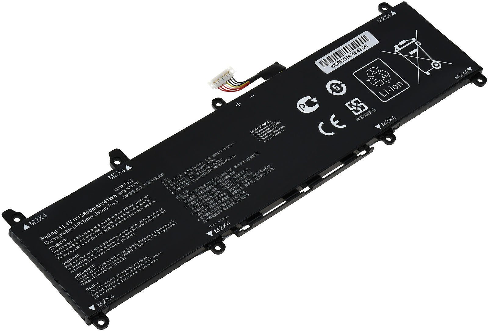 Powery Akku für Asus VivoBook S13 S330UA-EY068R Laptop-Akku 3600 mAh (11.55 V)