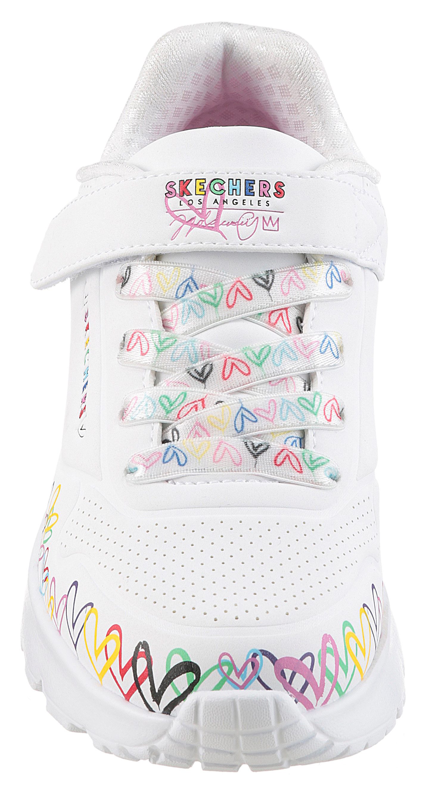 Skechers UNO LITE Sneaker Klettschuh mit bunten Herzen, Größenschablone zum Download – Bild 5 von 5