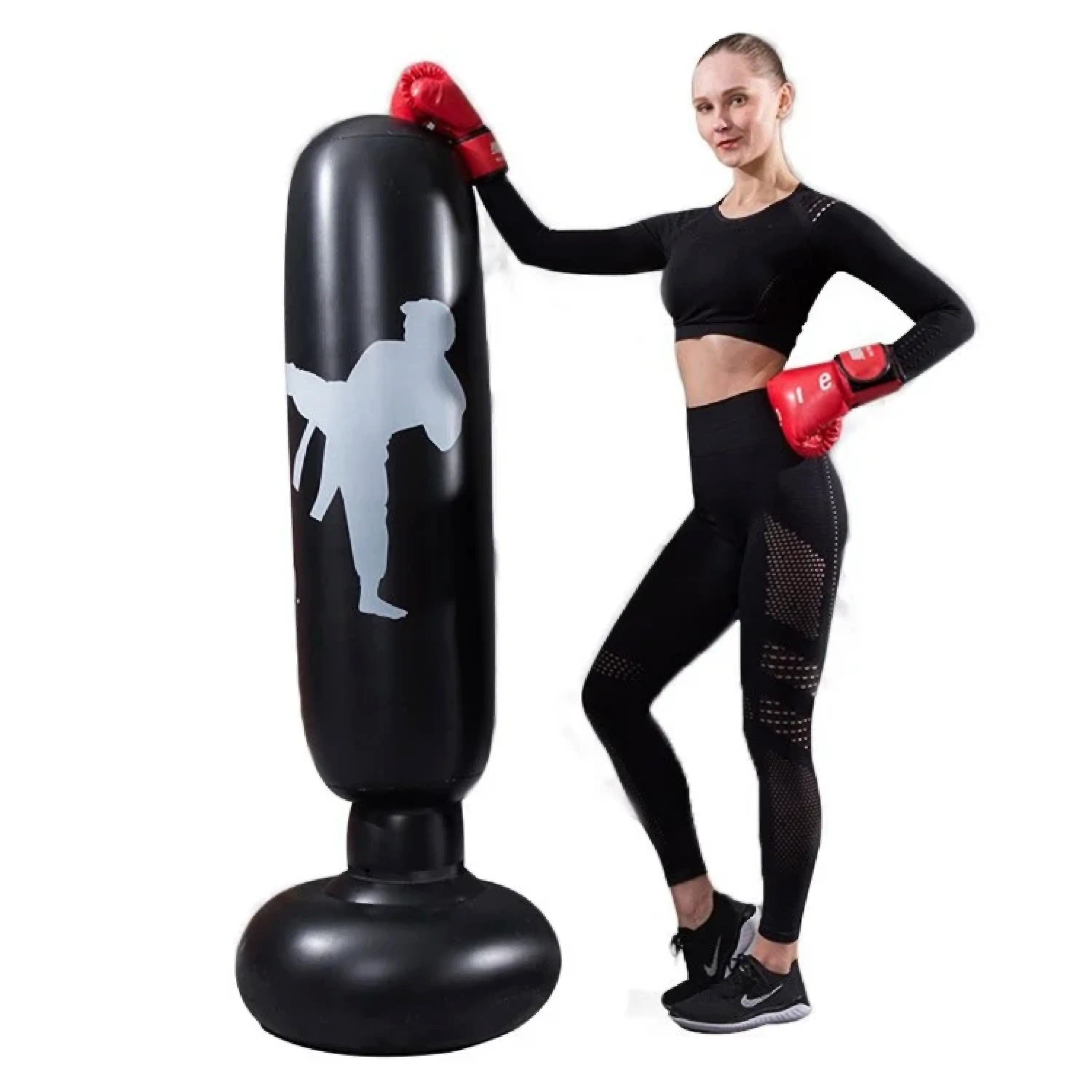 Sport-Knight® Standboxsack Standboxsack aufblasbar – 155 cm Boxsack für Kickboxen & Stressabbau, Strapazierfähiges PVC-Material