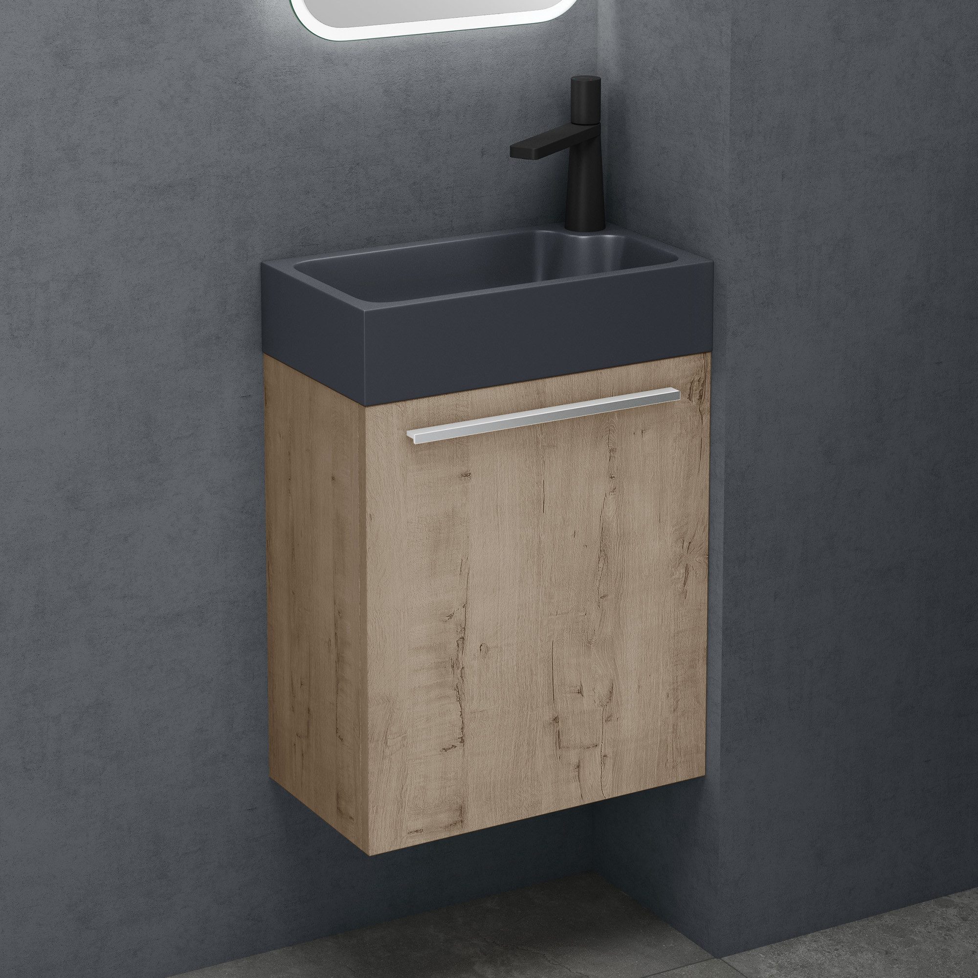 doporro Badmöbel-Set Badezimmerschrank Badmöbel-Set Waschbeckenunterschrank günstig online kaufen