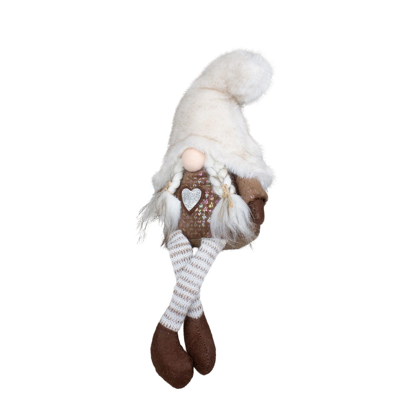 Christmas Paradise Weihnachtsfigur Kantenhocker Wichtel 16cm (38cm) (1 St), Gnom Kantenhocker, Weihnachtsdeko Braun