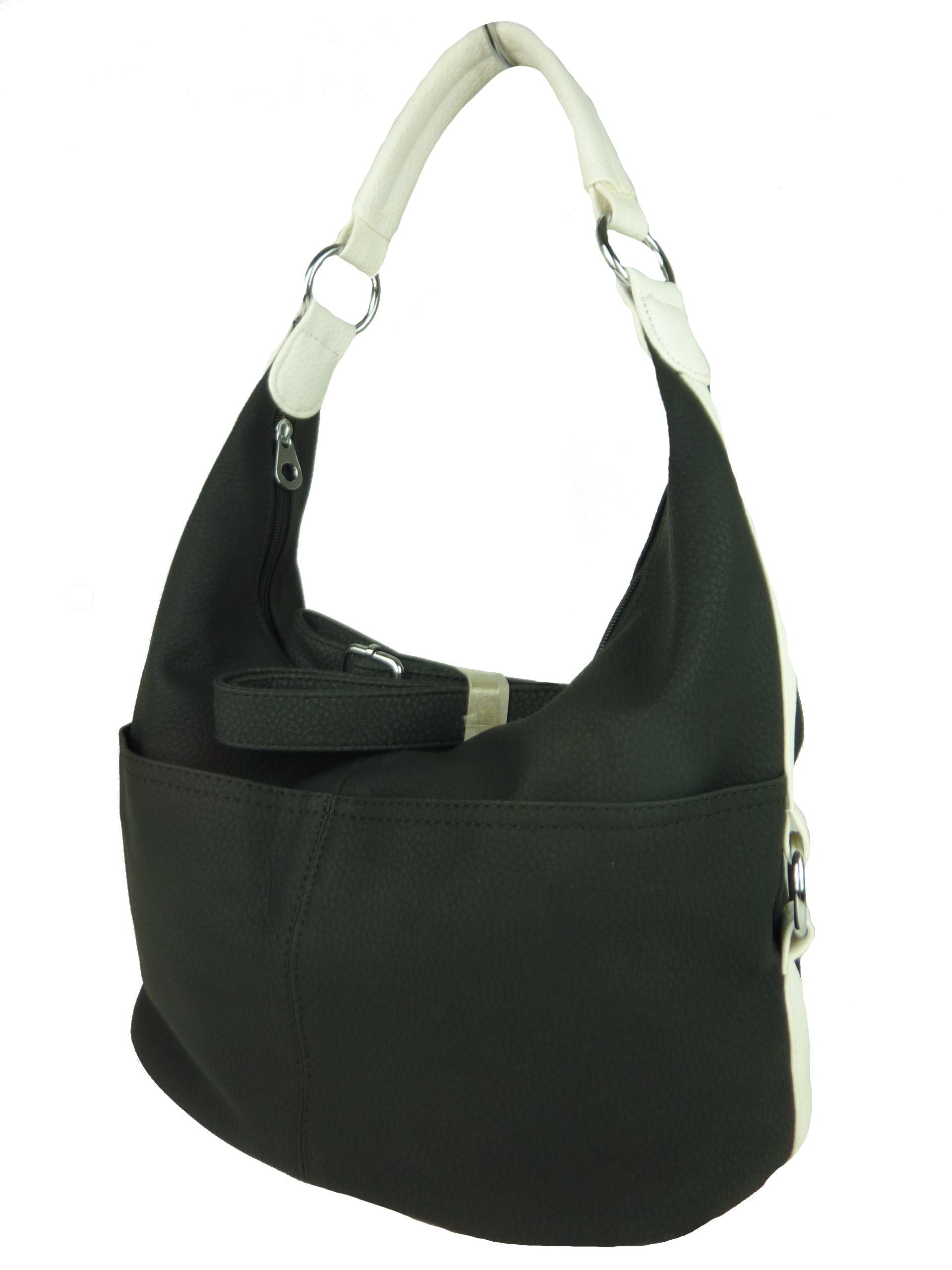 Taschen4life Handtasche Damen Tasche Shopper Cora 8394 Schultertasche, abnehmbarer Umhängeriemen, mittelgroß