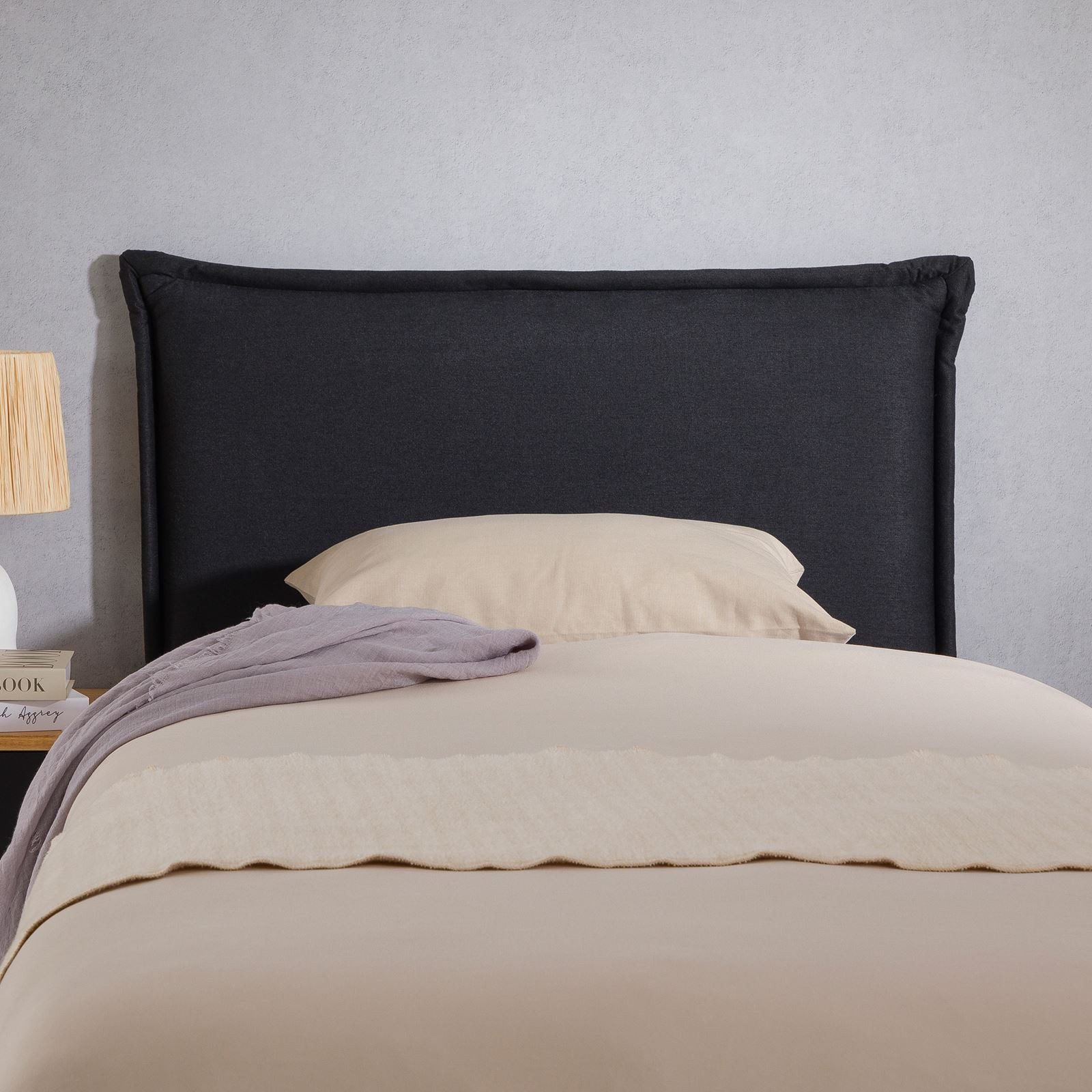 IDIMEX Kopfteil NERINA, Bettkopfteil 90cm, Headboard, Kopfteil gepolstert Stoffbezug schwarz