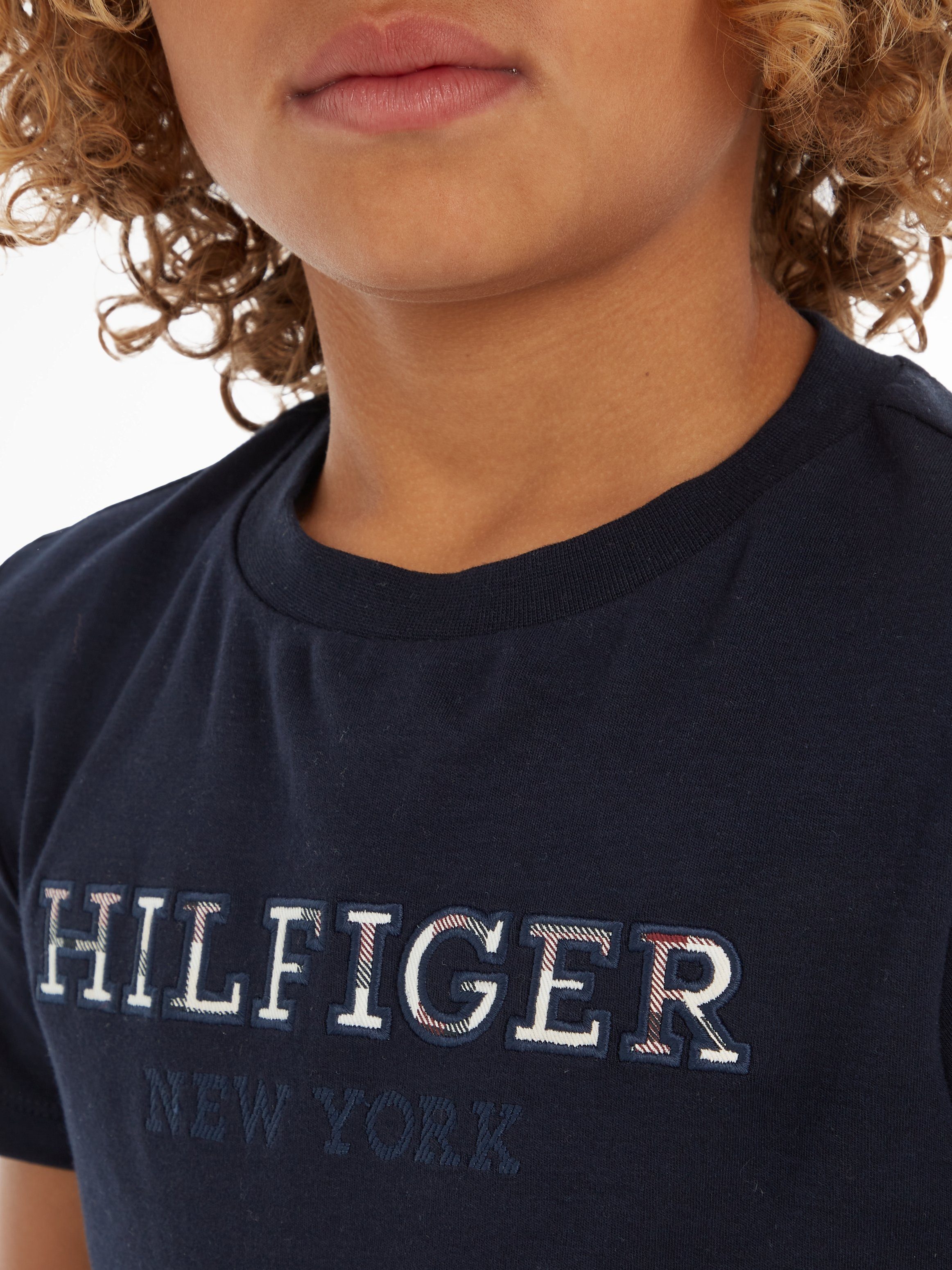 TEE HILFIGER Hilfiger T-Shirt mit Statement S/S Desert_Sky Tommy Hilfiger Print LOGO