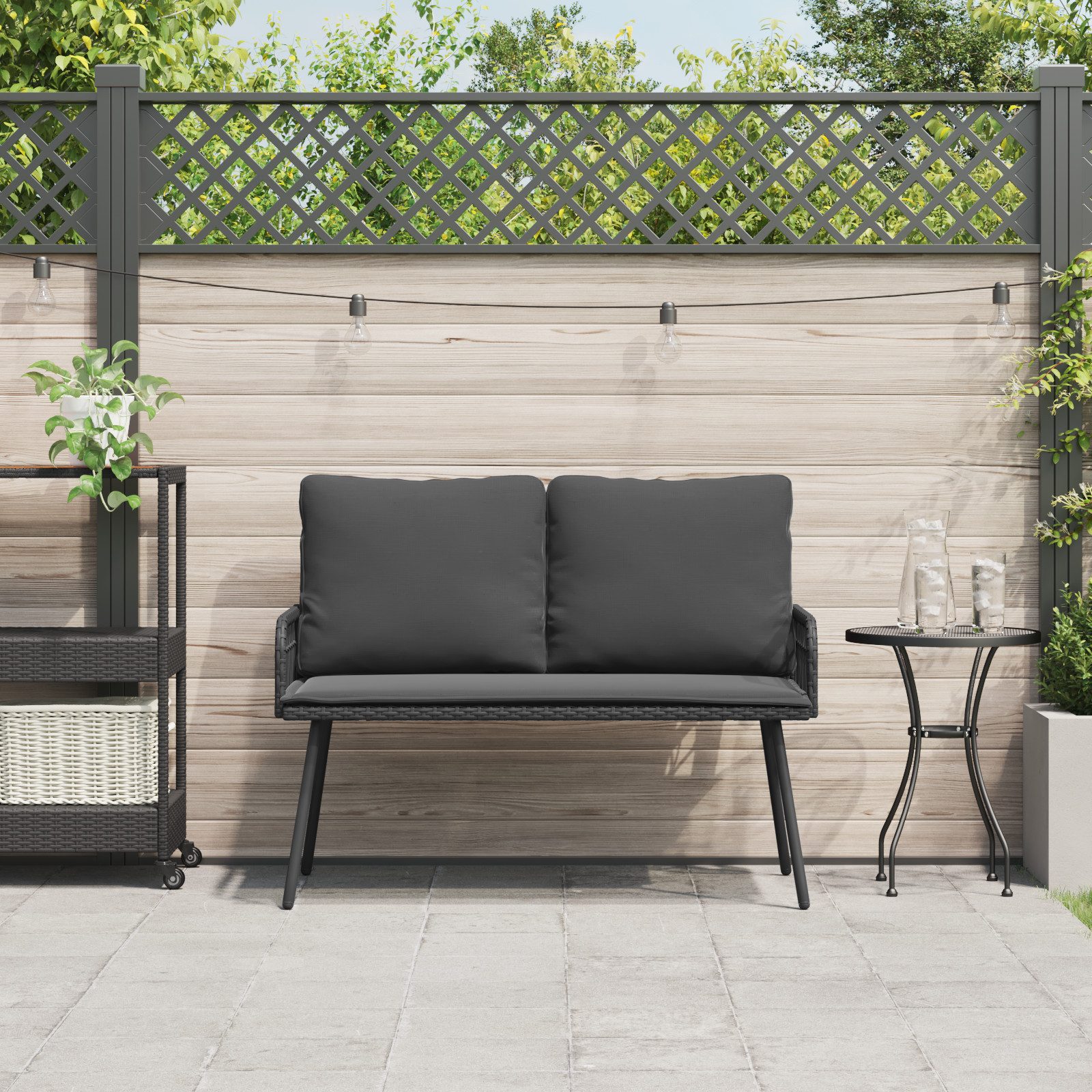 vidaXL Gartenstuhl Gartenbank Schwarz 114x64x78 cm günstig online kaufen