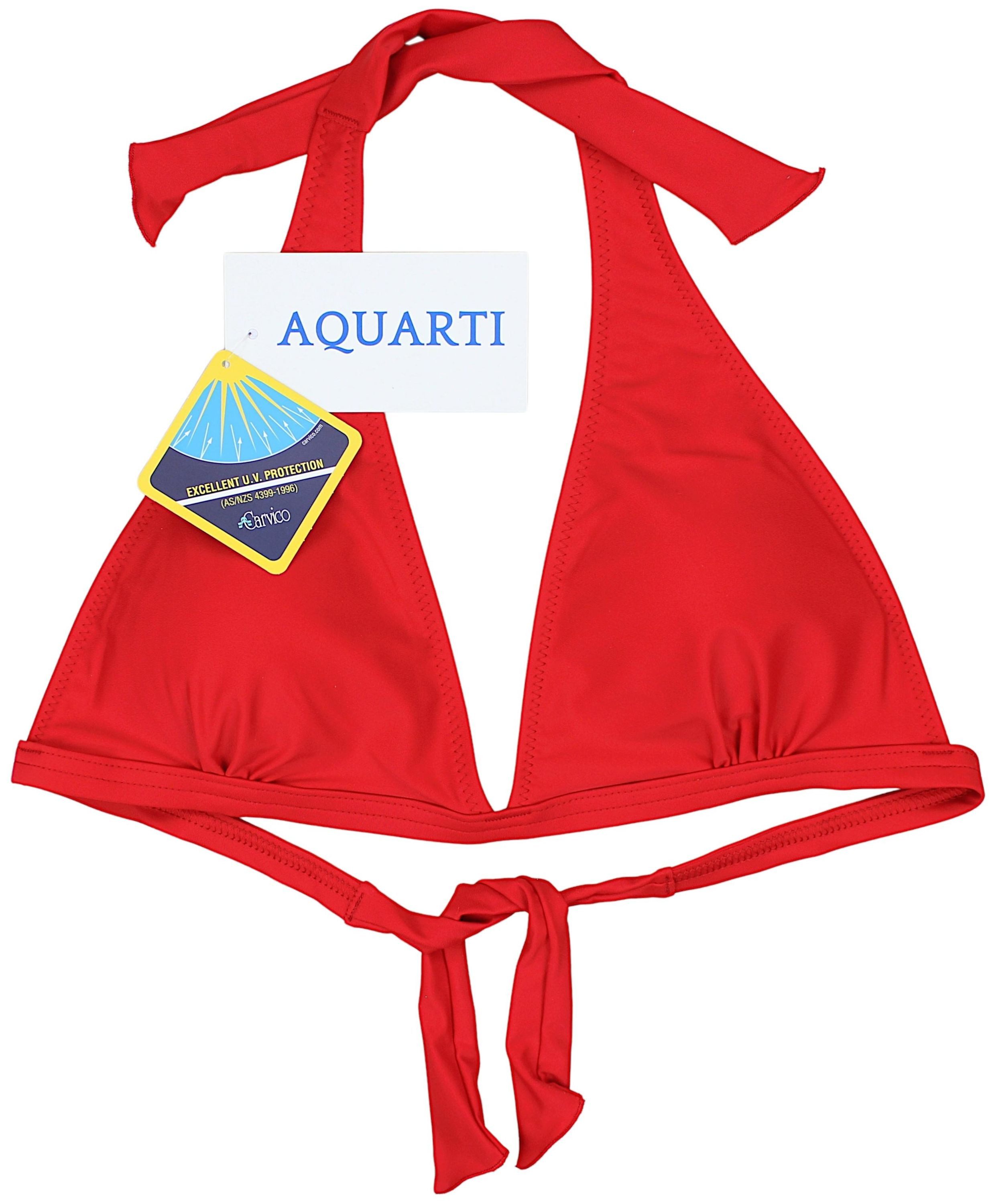 Aquarti Triangel-Bikini Bikini Oberteil Neckholder Push Up Padded Zum Binden