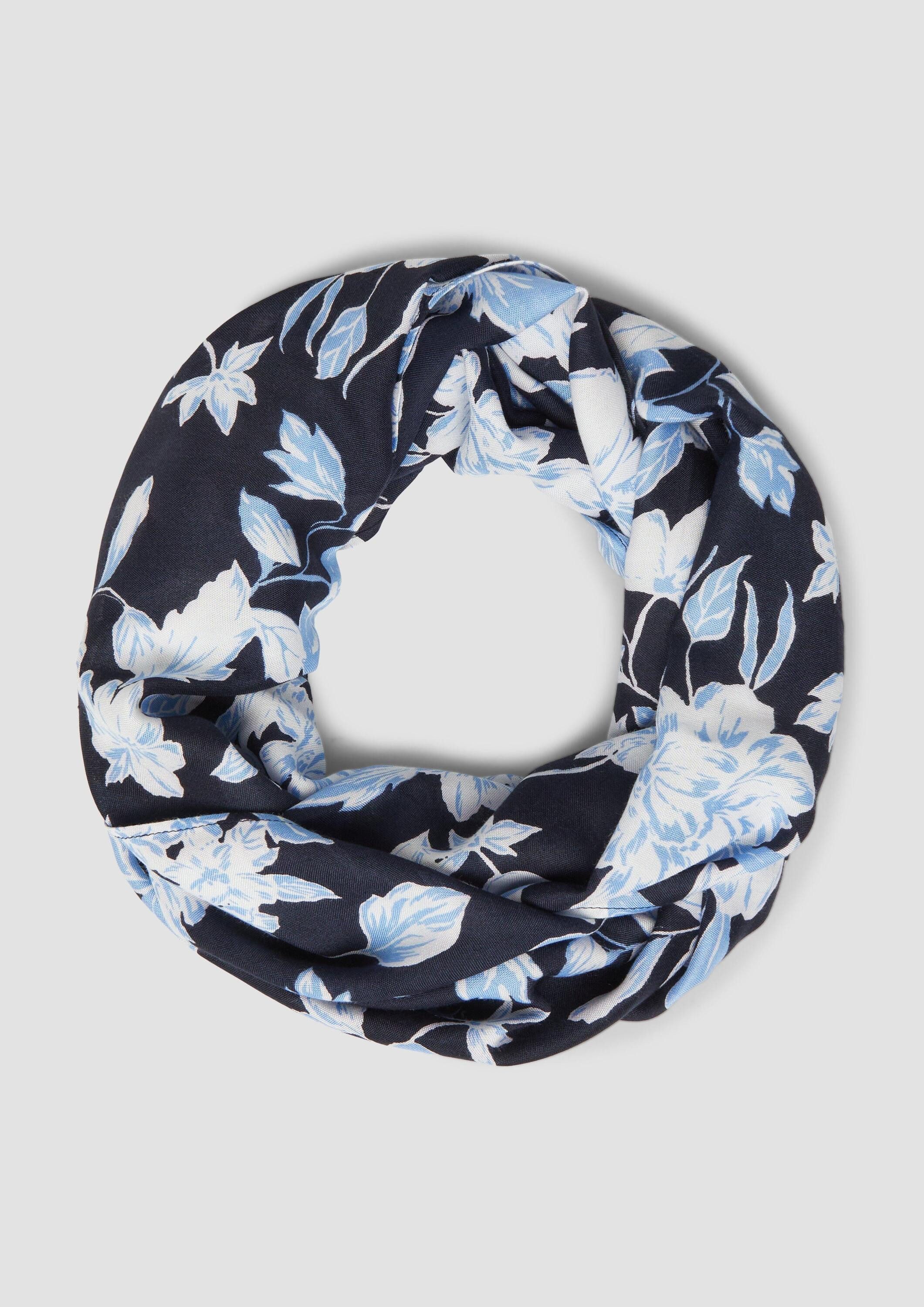 s.Oliver Loop Snood, Gemusterter Loop-Schal aus Viskose