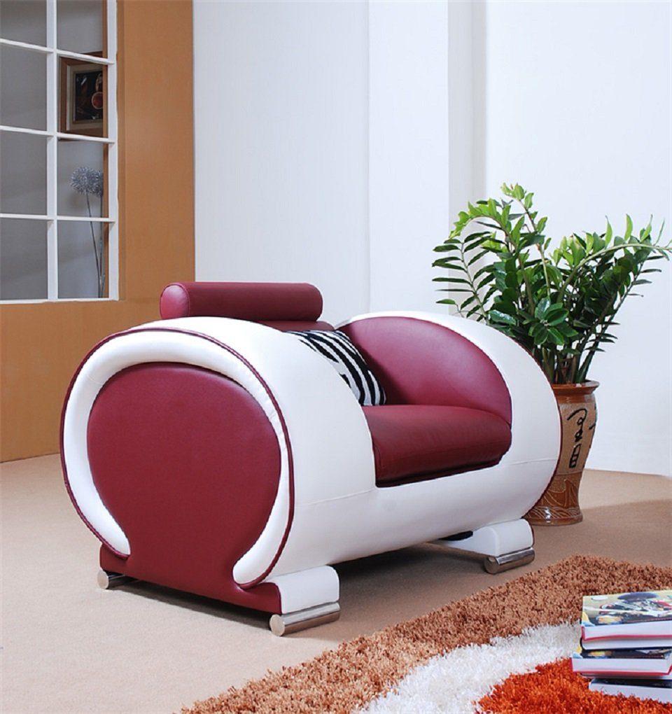 JVmoebel Sofa Design Couchen 32 Leder Europe Sofagarnitur Made Sofa, Rot Sofas Sitzer Polster Set in