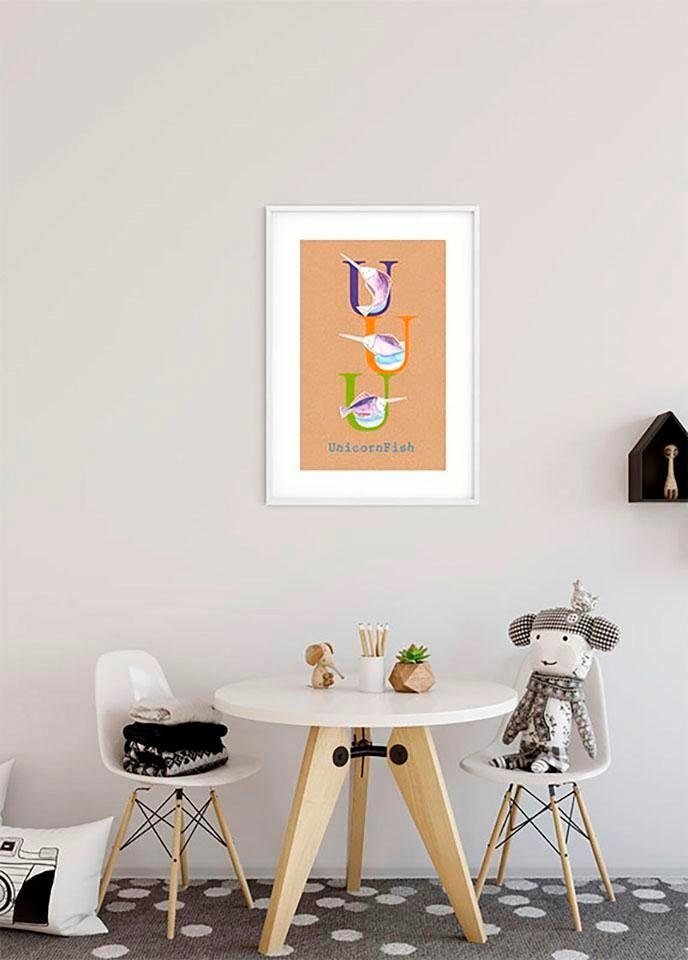 Komar Poster ABC U, Animal Kinderzimmer, Buchstaben Schlafzimmer, (1 St), Wohnzimmer