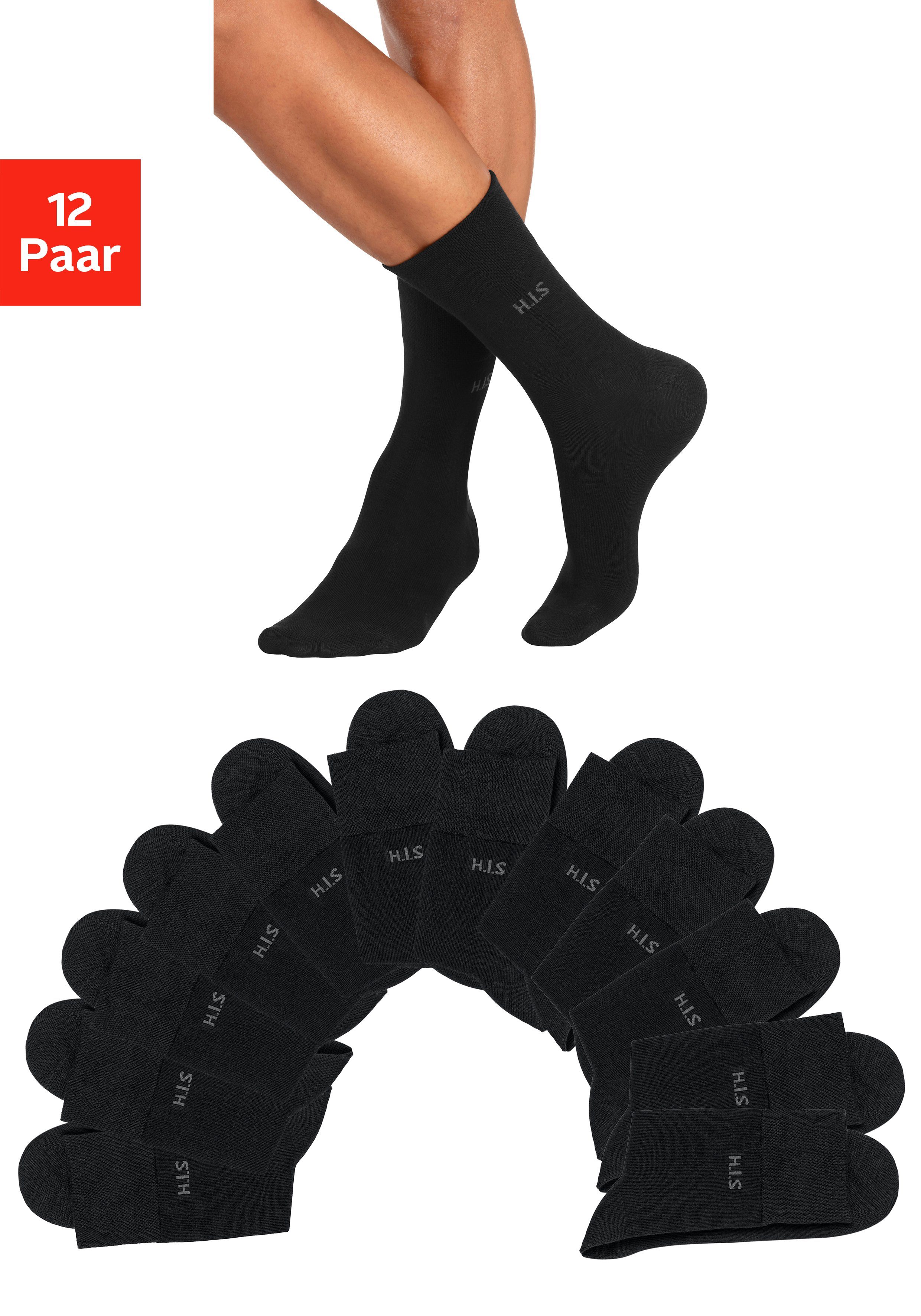H.I.S Socken (Packung, 12-Paar) ohne einschneidendes Gummi günstig online kaufen